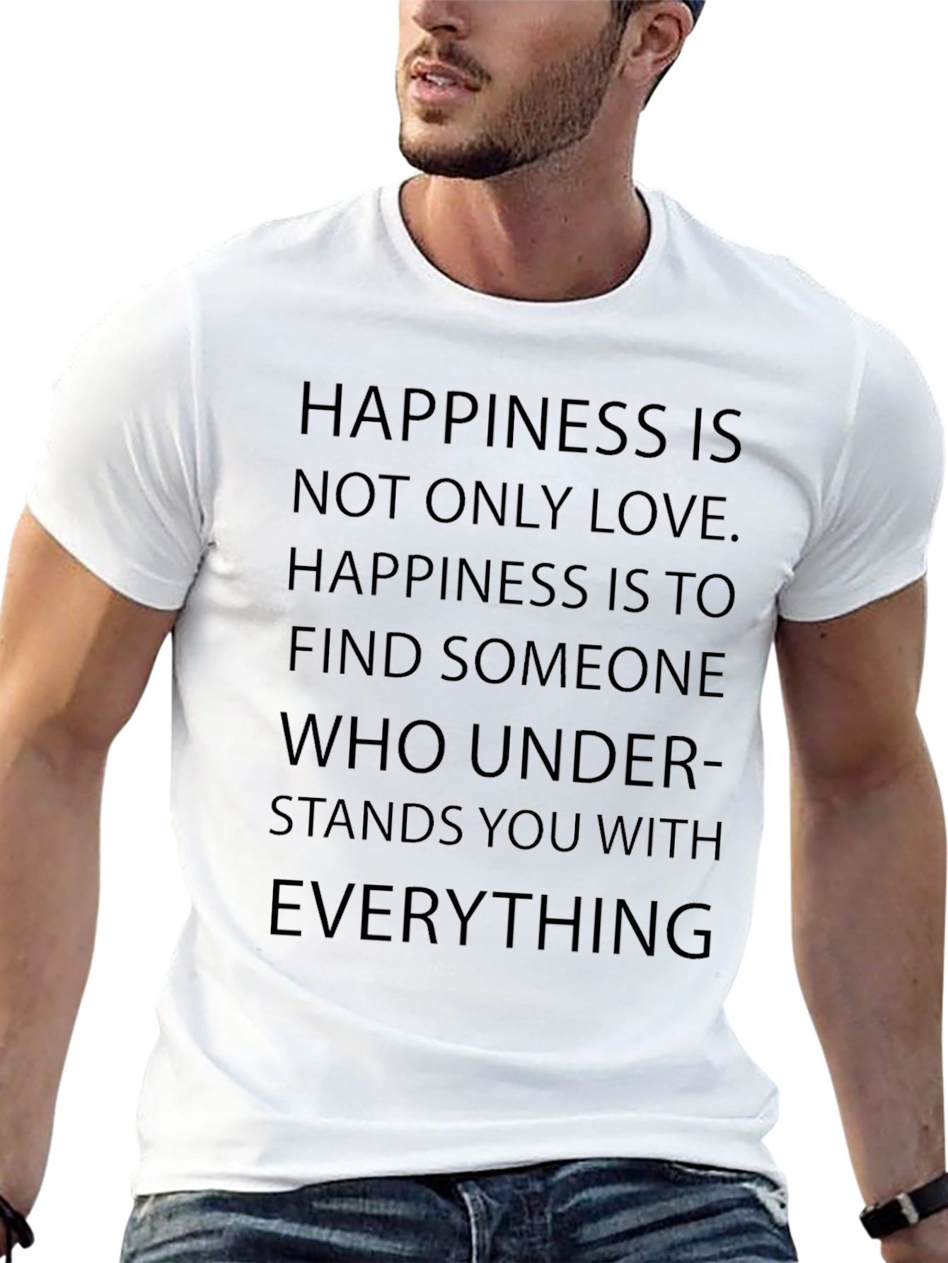 Happiness Quote Graphic T-Shirt - Mens