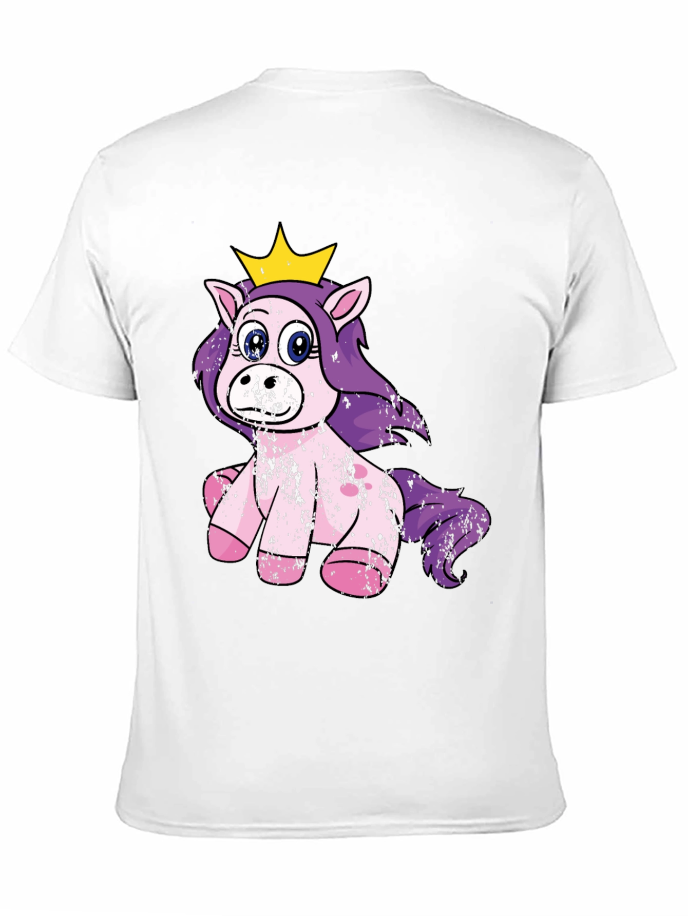 Cute Princess Unicorn Black T-Shirt