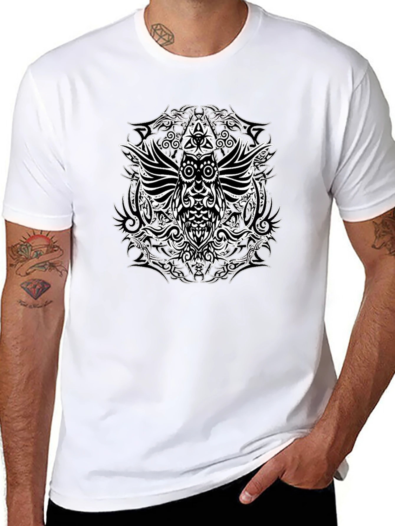 Mystic Owl Graphic Black T-Shirt