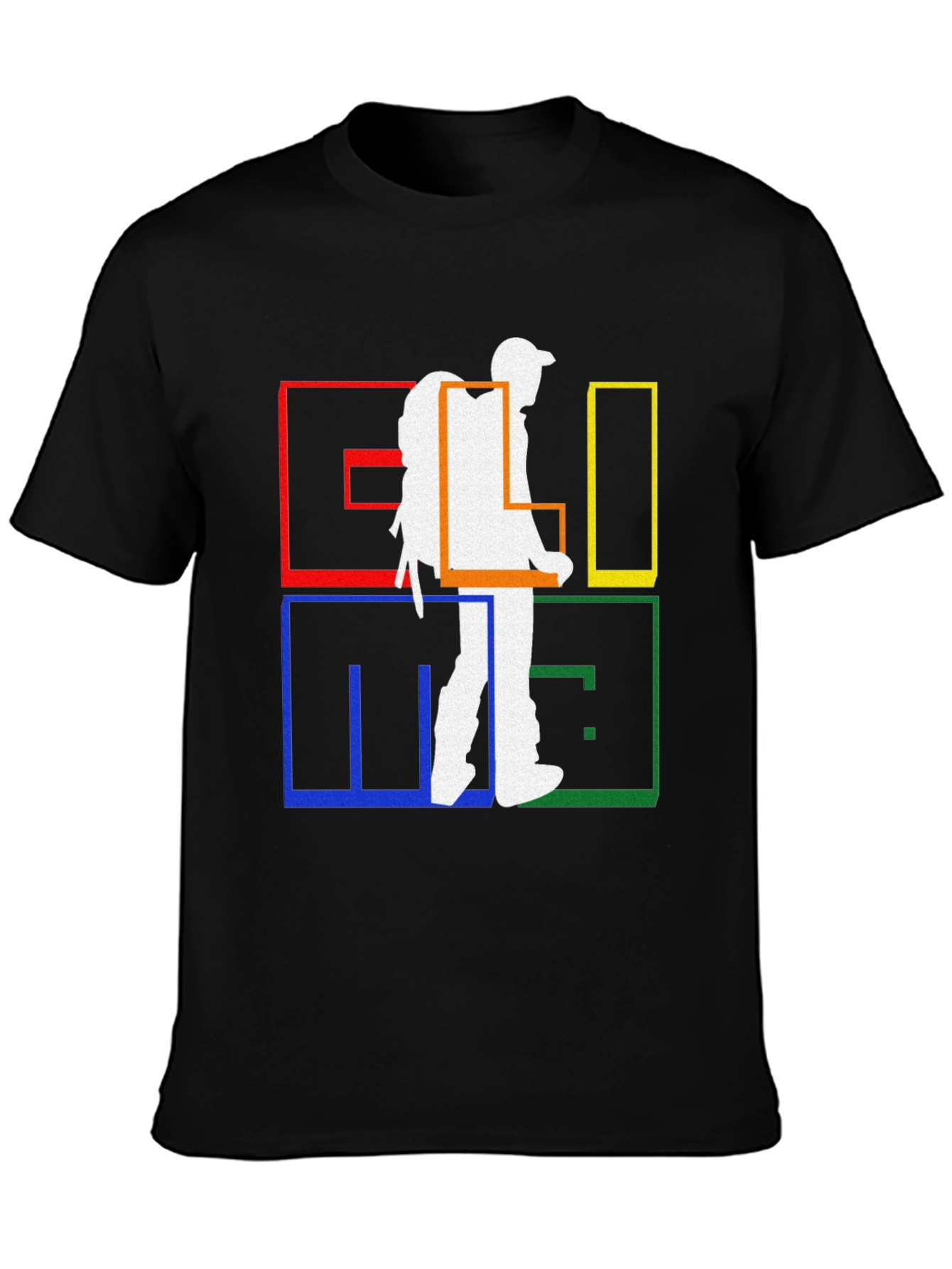 Geometric Hiker Graphic Tee - Stylish Adventure Shirt