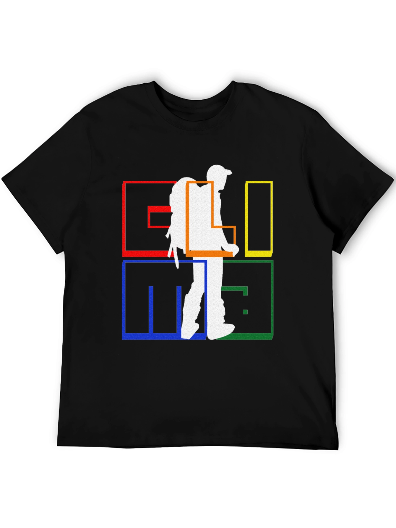 Geometric Hiker Graphic Tee - Stylish Adventure Shirt