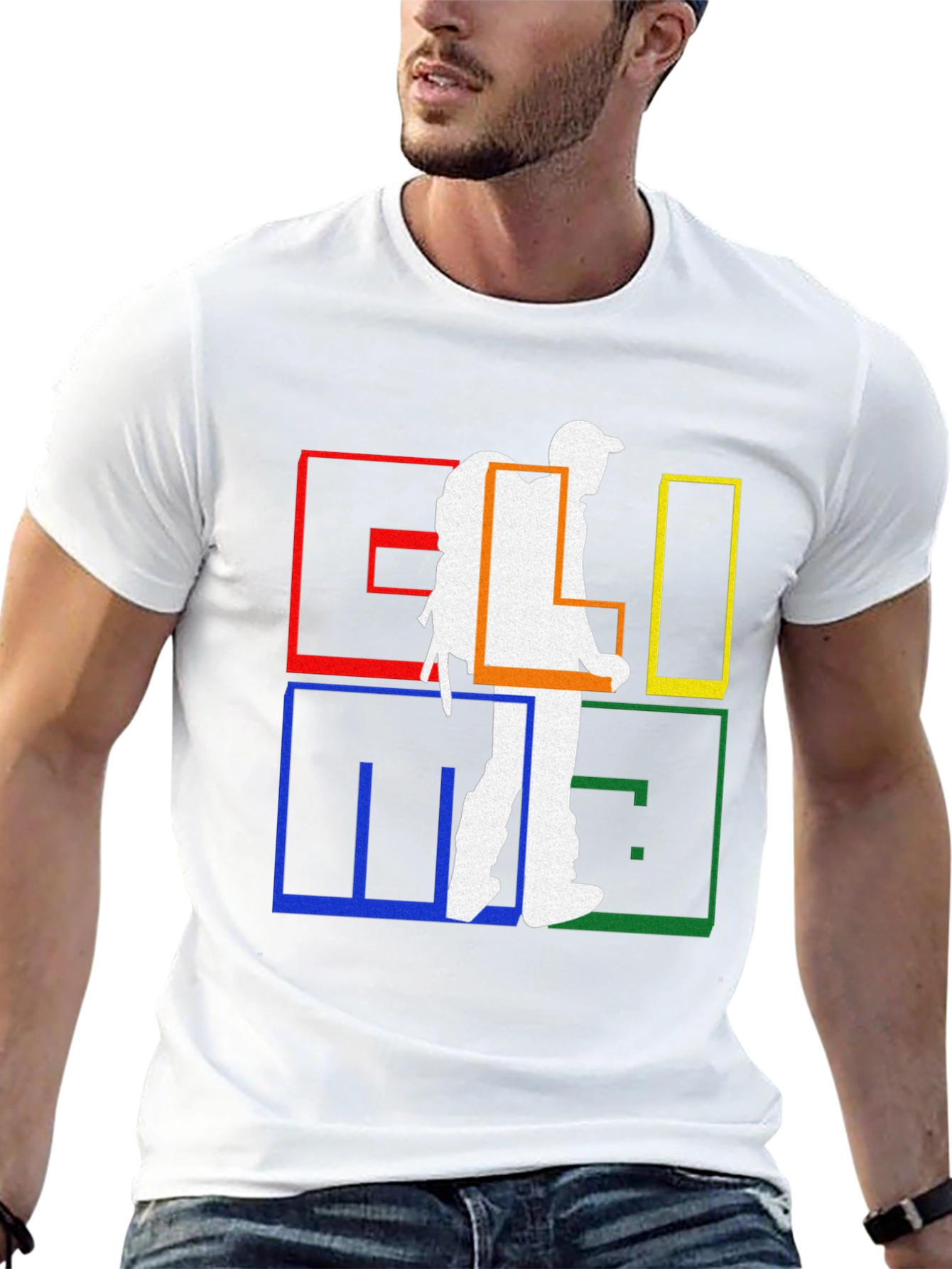 Geometric Hiker Graphic Tee - Stylish Adventure Shirt