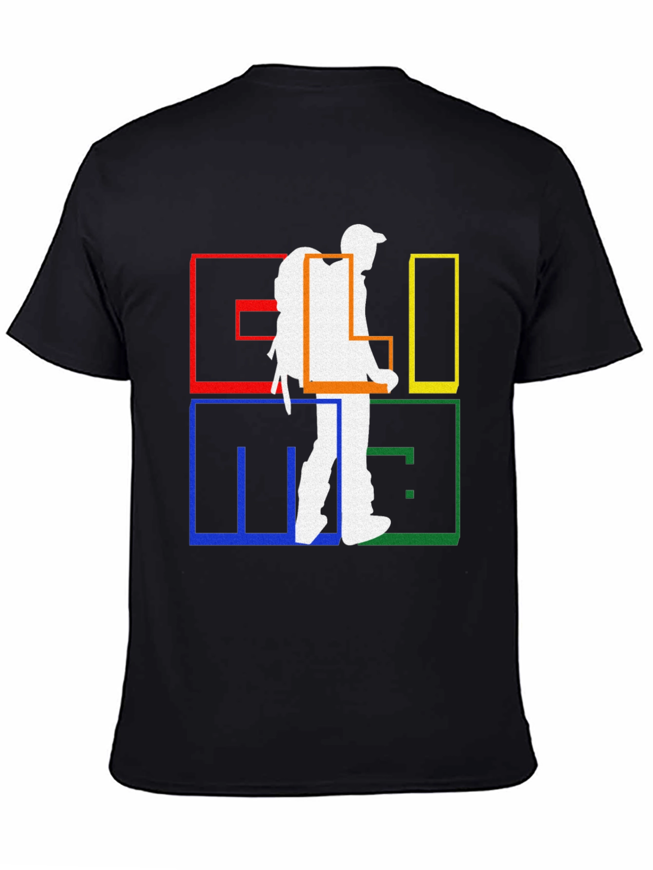Geometric Hiker Graphic Tee - Stylish Adventure Shirt