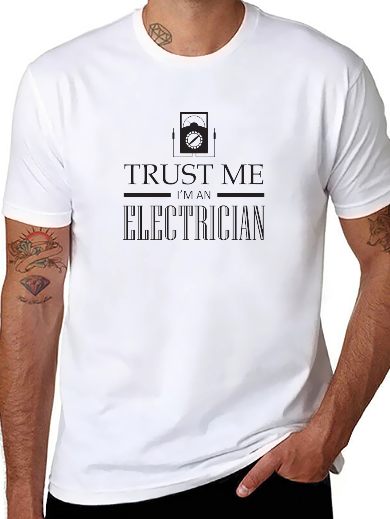 Trust Me Im An Electrician Black T-Shirt