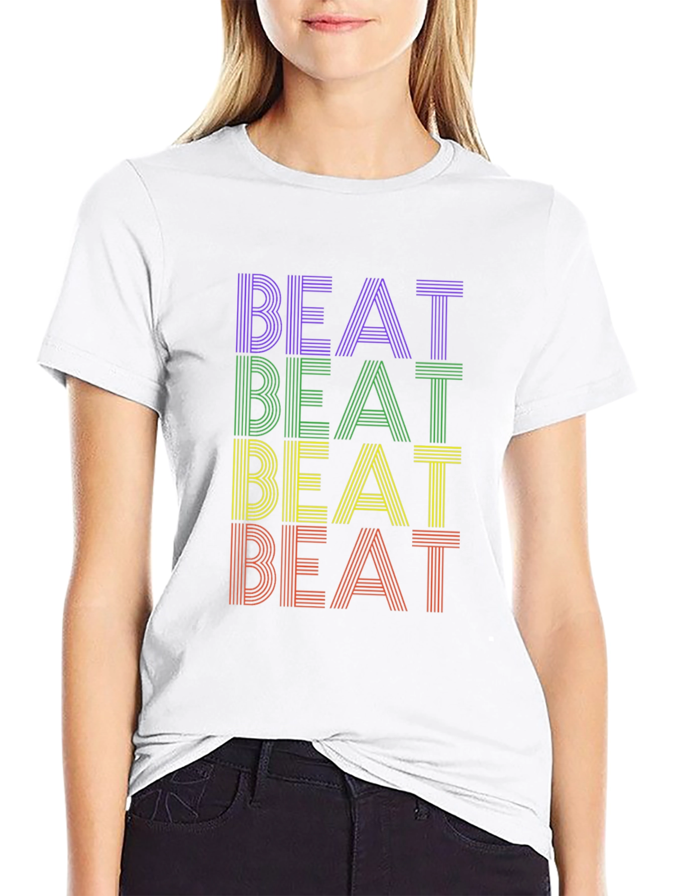 Retro Striped Beat Graphic Tee