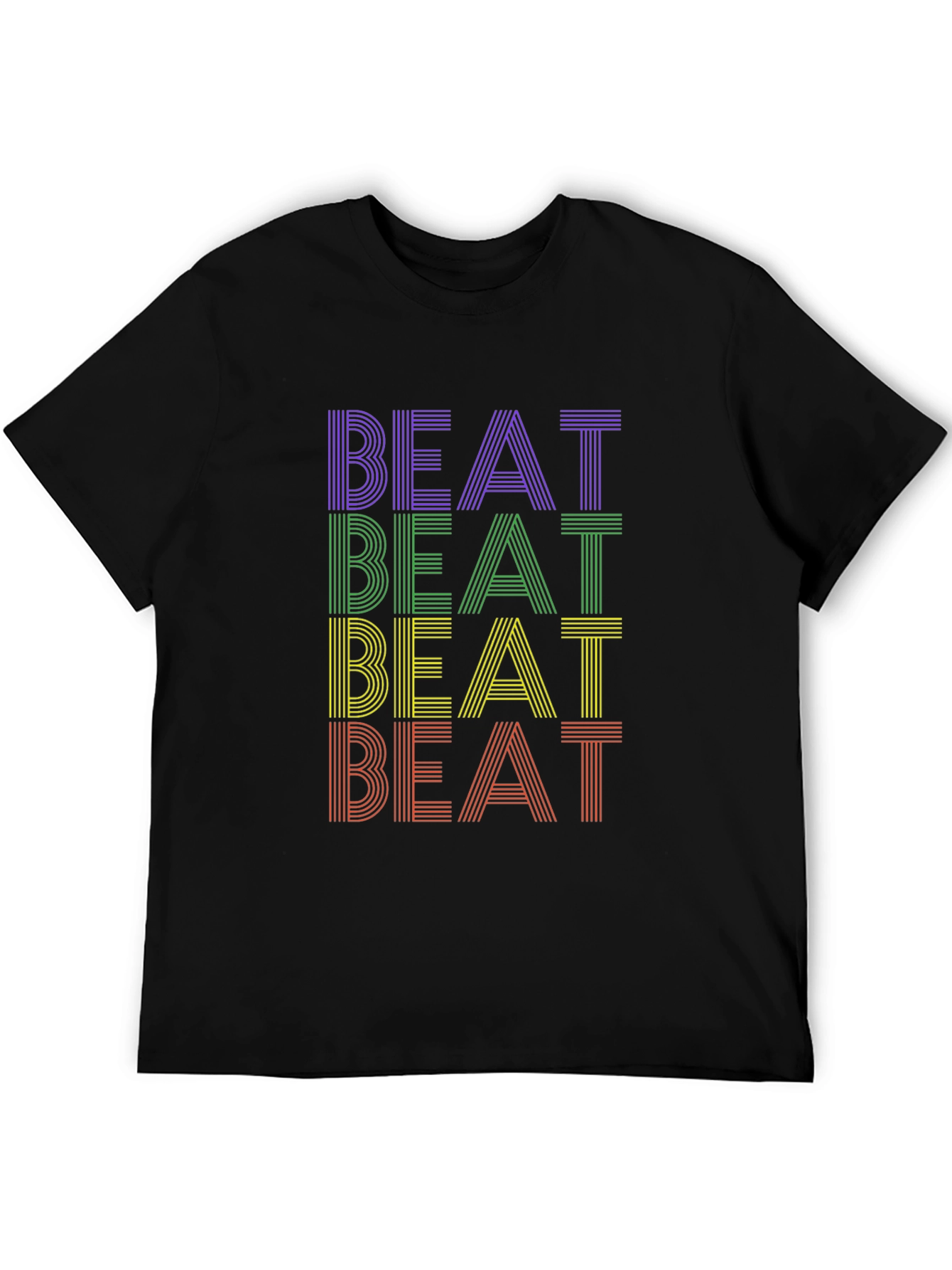 Retro Striped Beat Graphic Tee