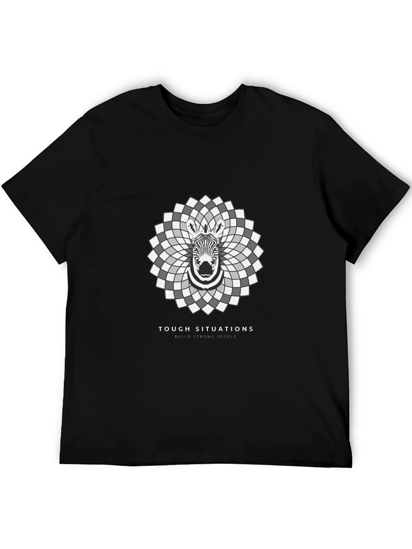 Zebra Mandala Graphic Tee - Tough Situations Strong People