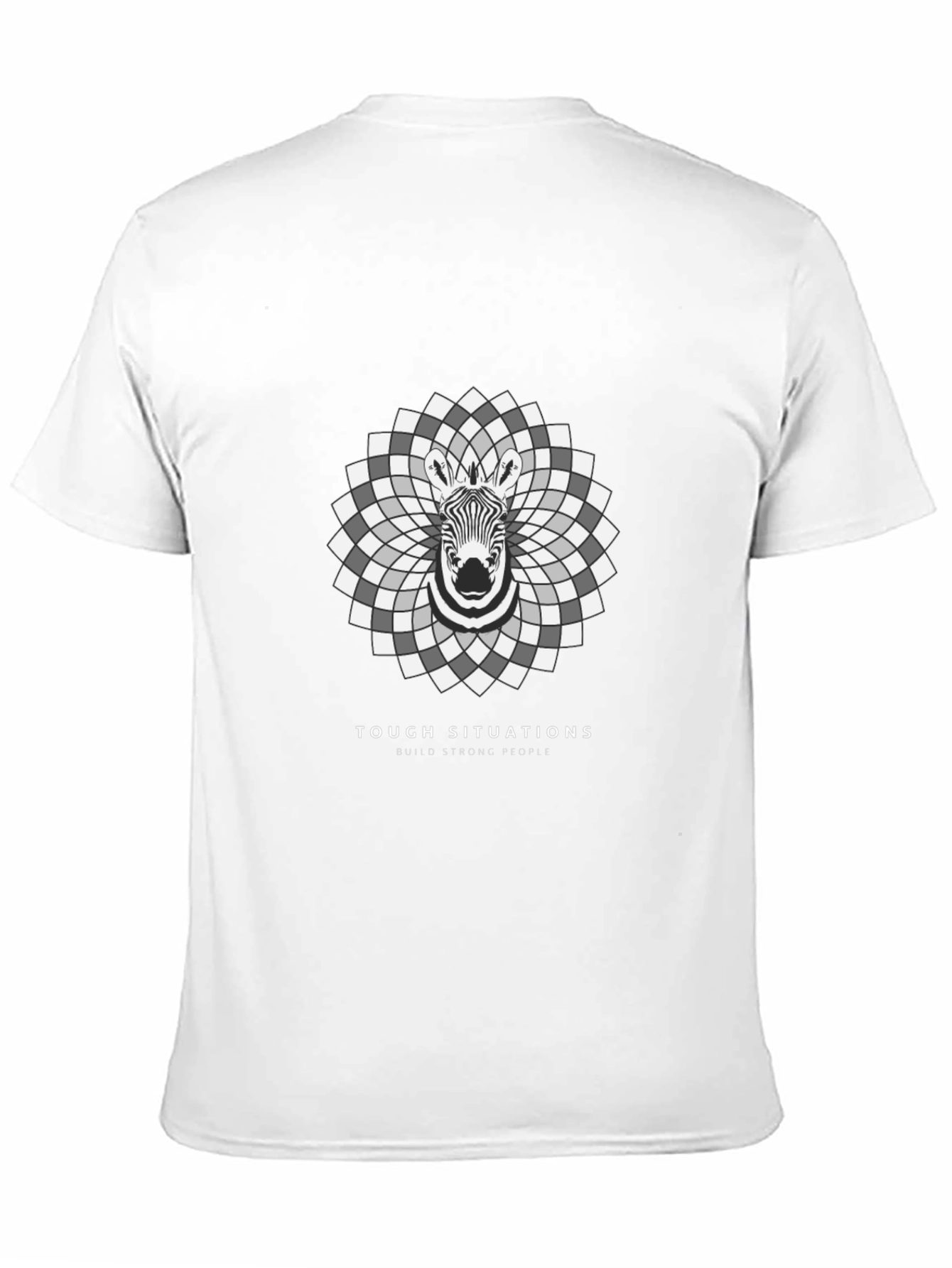 Zebra Mandala Graphic Tee - Tough Situations Strong People