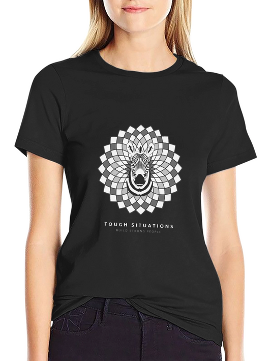 Zebra Mandala Graphic Tee - Tough Situations Strong People