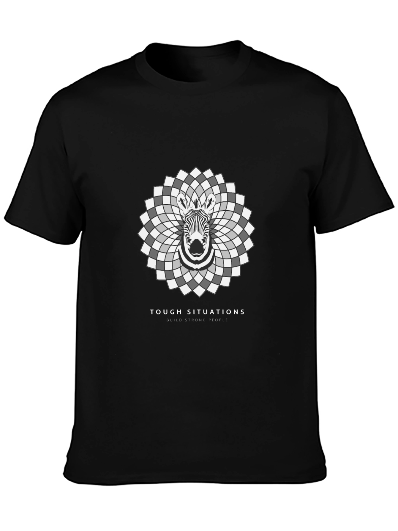 Zebra Mandala Graphic Tee - Tough Situations Strong People