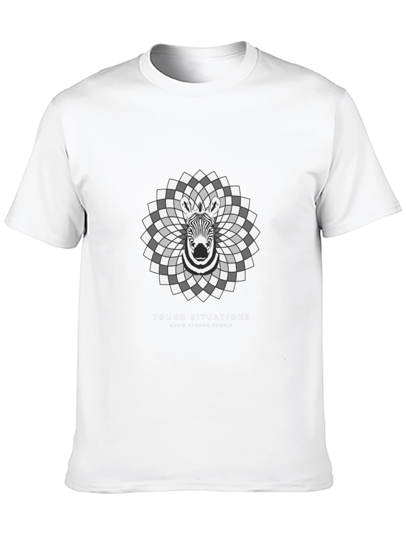 Zebra Mandala Graphic Tee - Tough Situations Strong People
