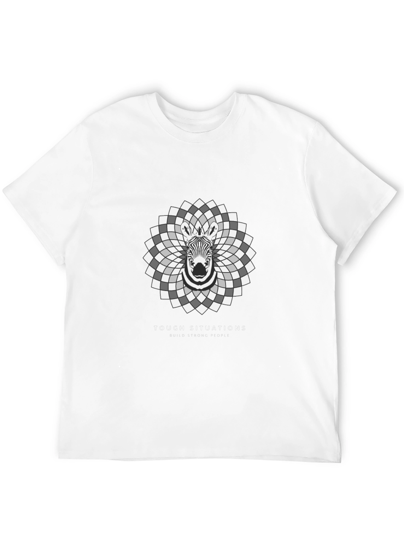 Zebra Mandala Graphic Tee - Tough Situations Strong People