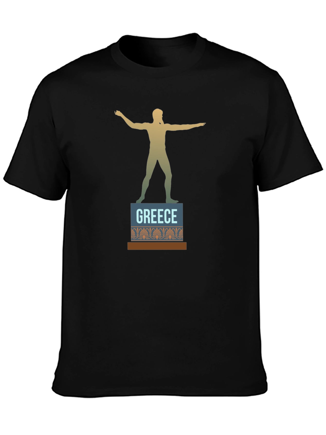 Greece Statue T-Shirt - Black Cotton Tee