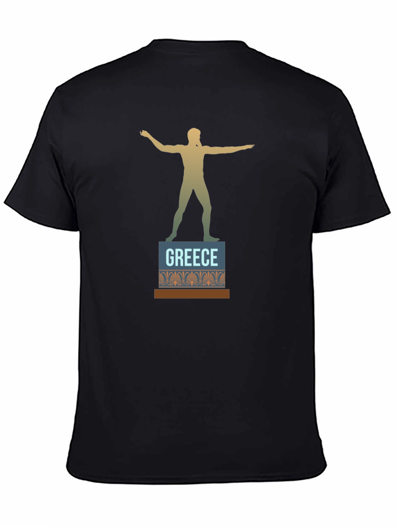 Greece Statue T-Shirt - Black Cotton Tee