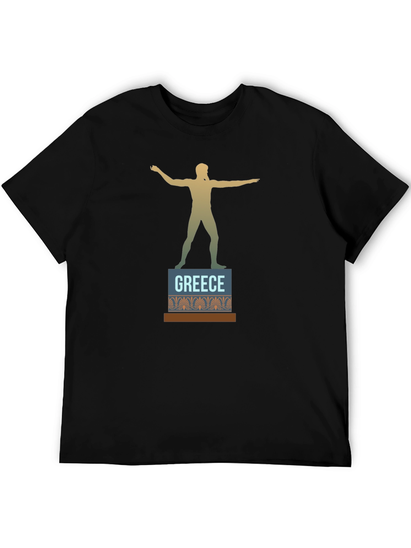 Greece Statue T-Shirt - Black Cotton Tee
