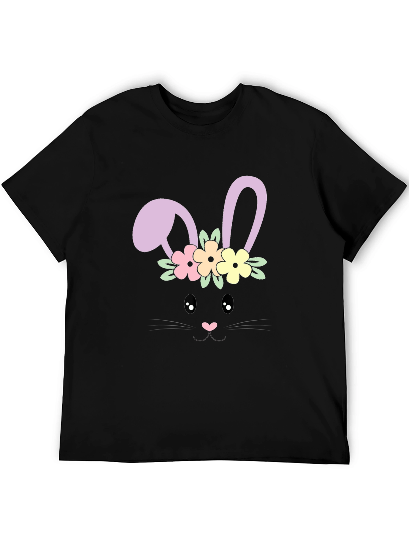 Bunny Face T-Shirt - Easter Floral Design