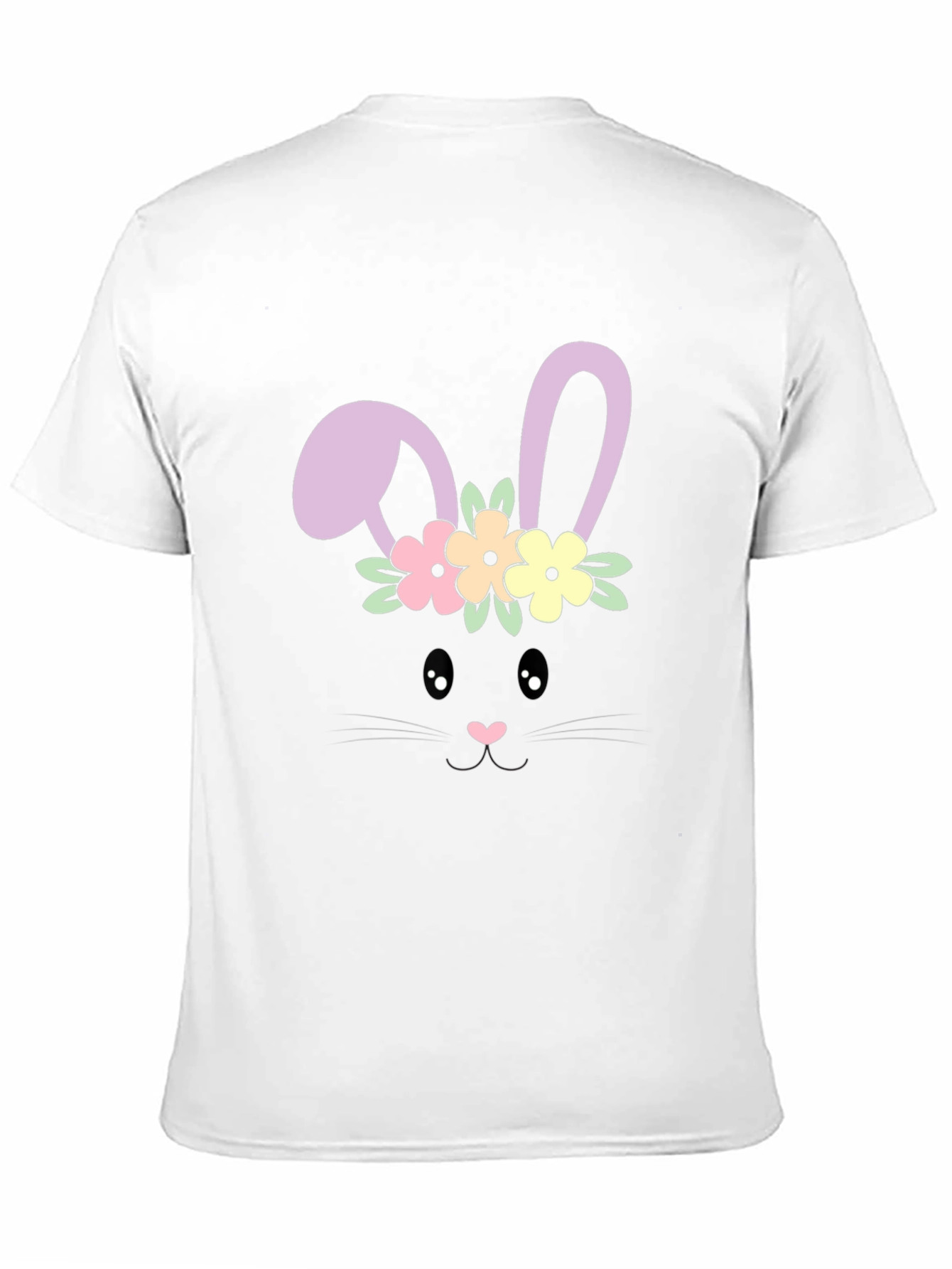 Bunny Face T-Shirt - Easter Floral Design