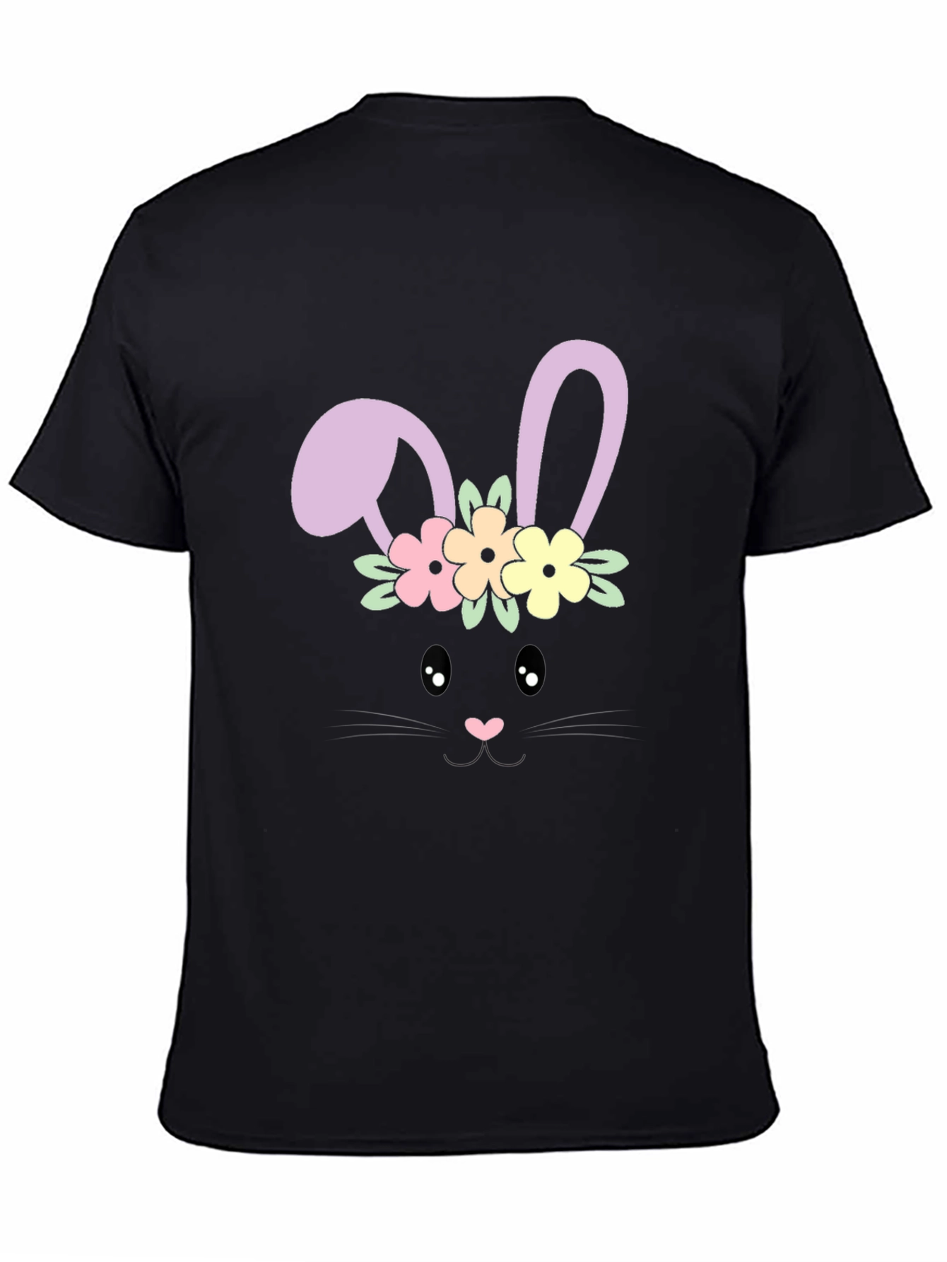 Bunny Face T-Shirt - Easter Floral Design