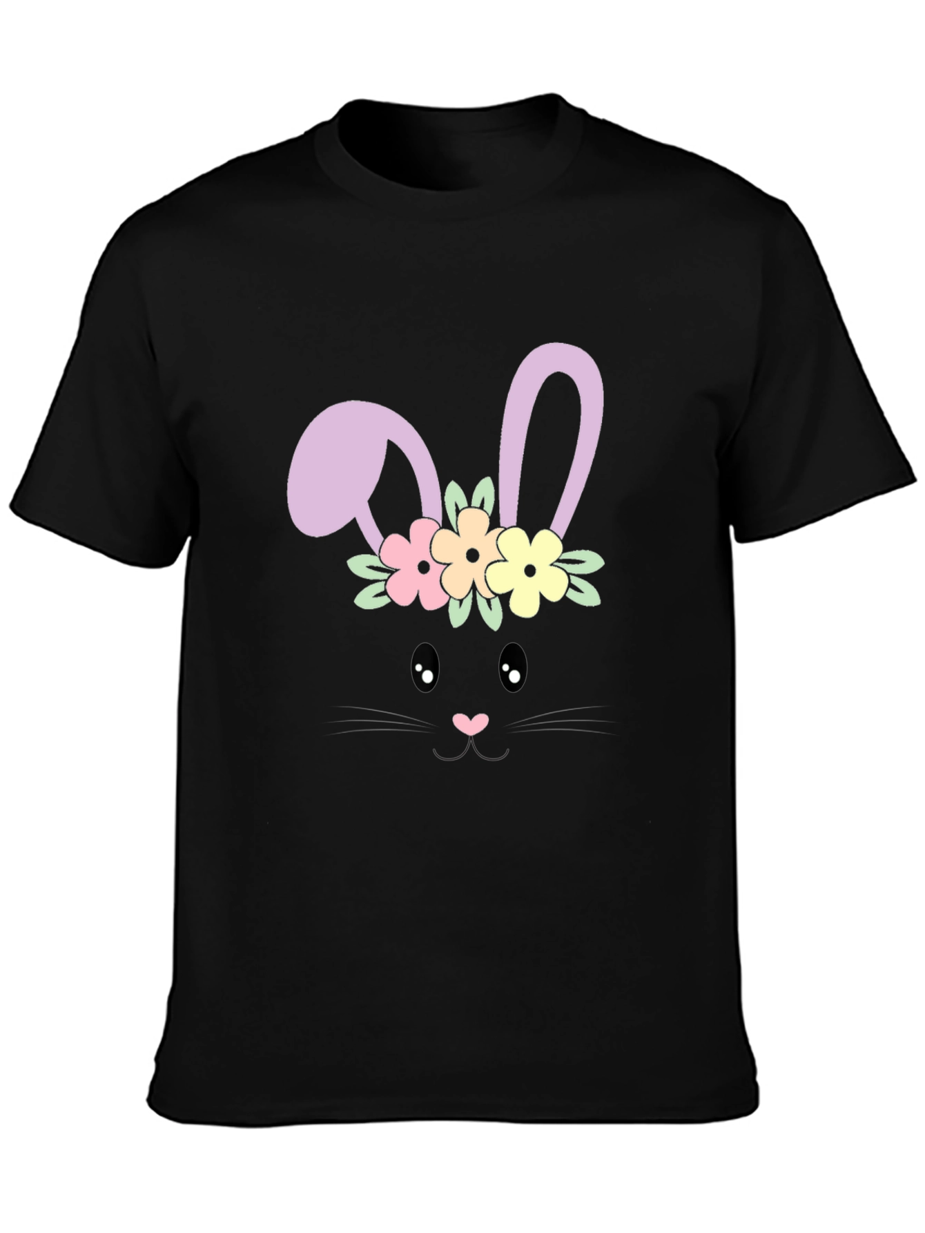 Bunny Face T-Shirt - Easter Floral Design