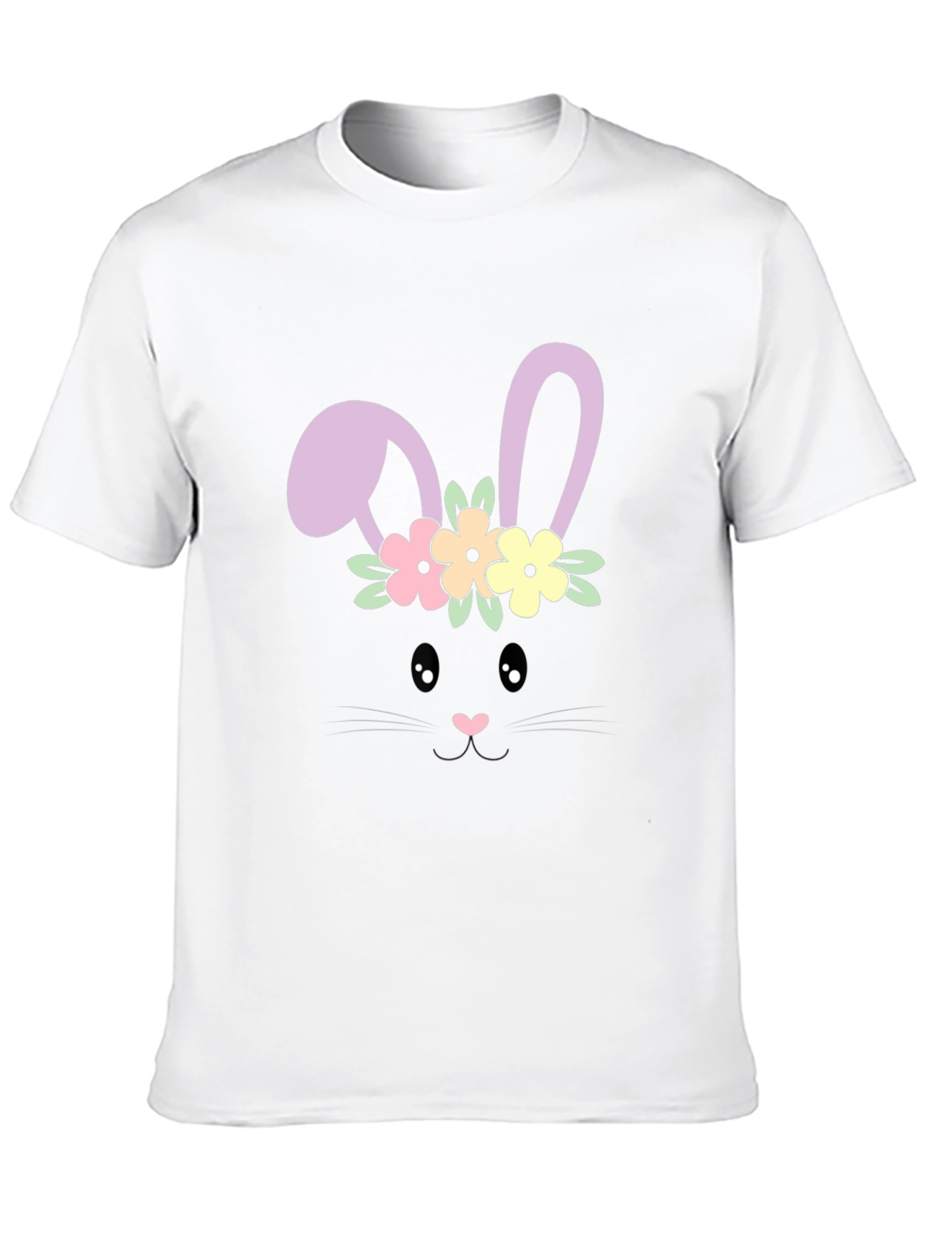 Bunny Face T-Shirt - Easter Floral Design
