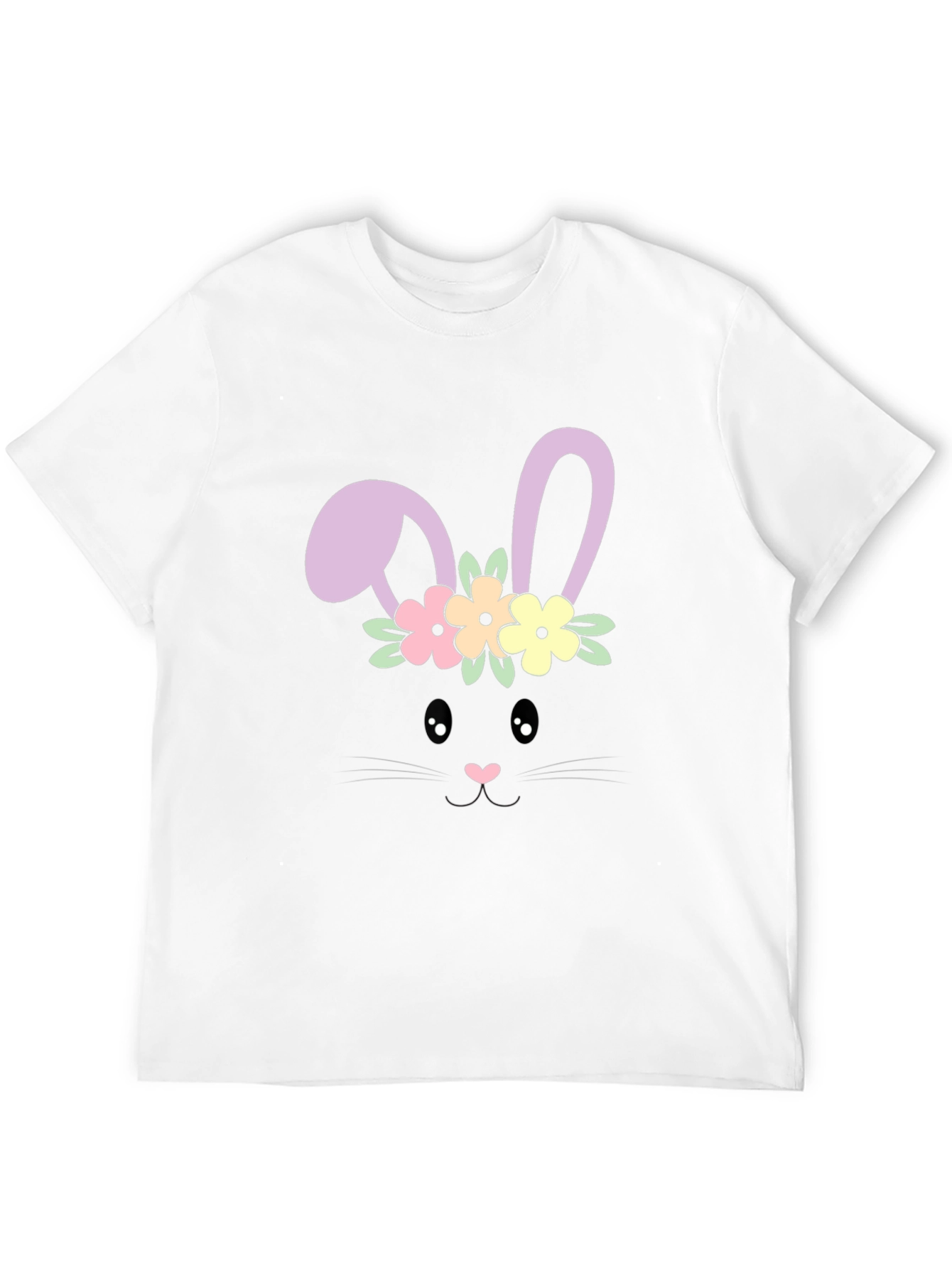 Bunny Face T-Shirt - Easter Floral Design