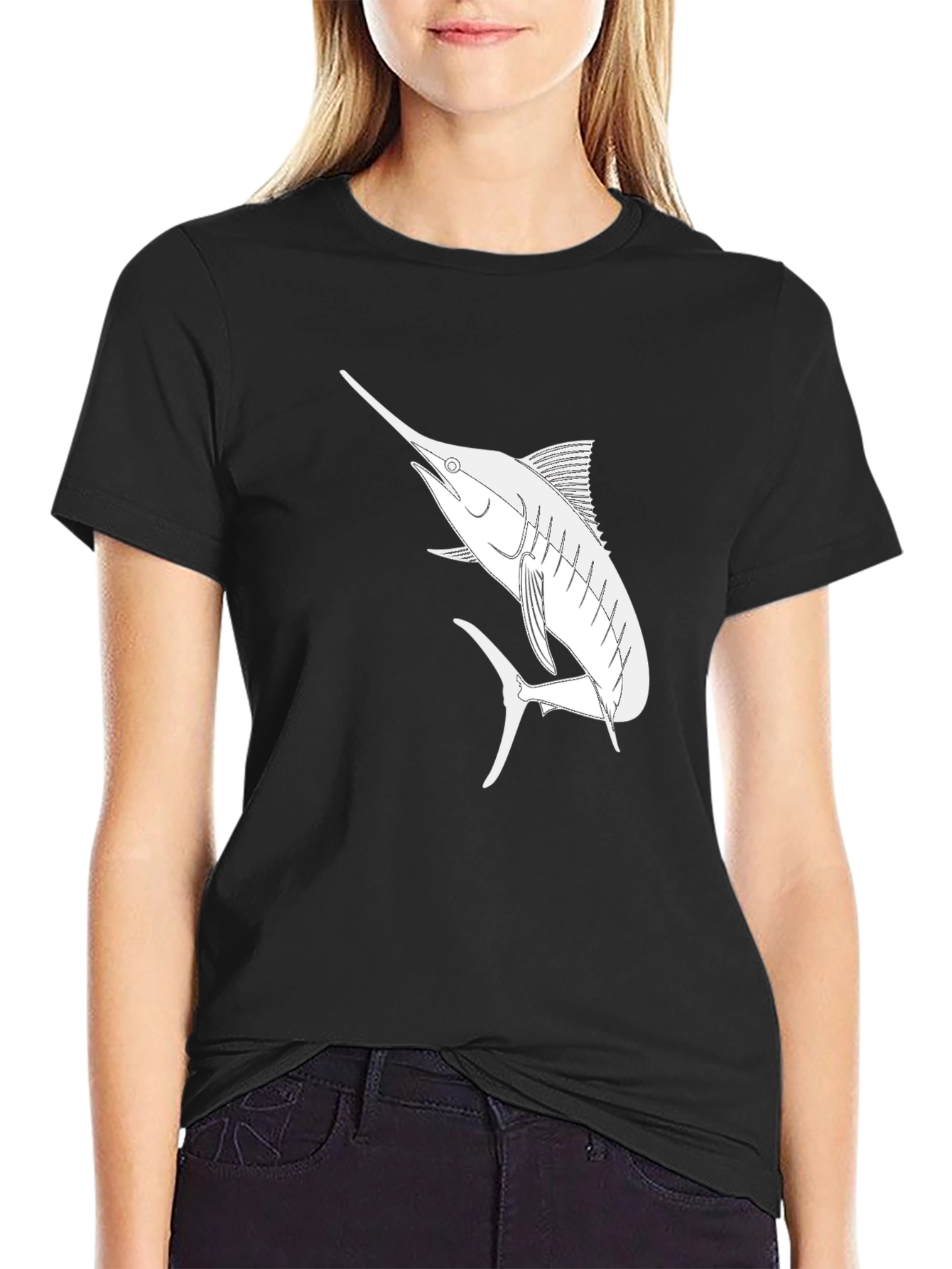 Marlin Graphic T-Shirt - Black Casual Style