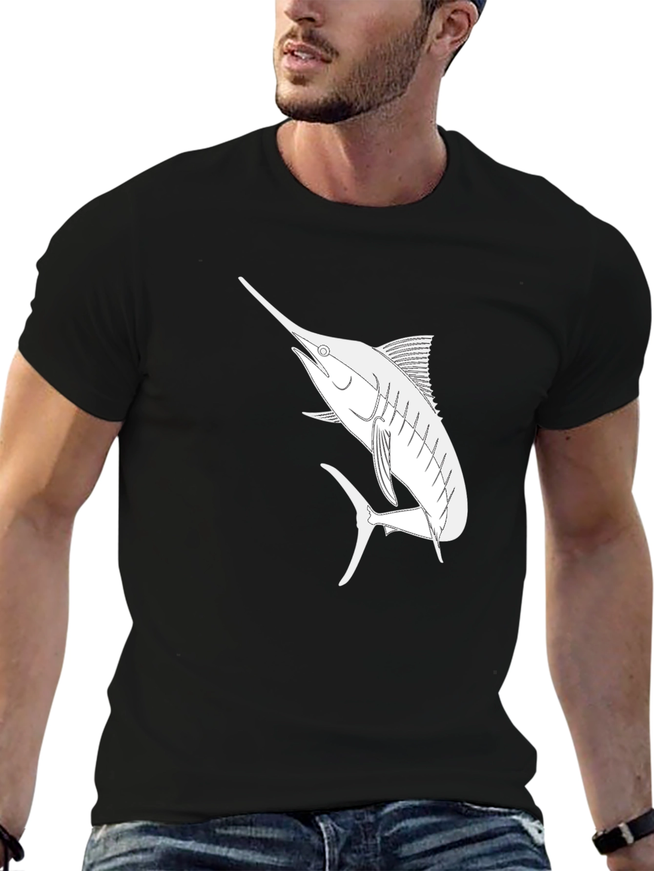 Marlin Graphic T-Shirt - Black Casual Style
