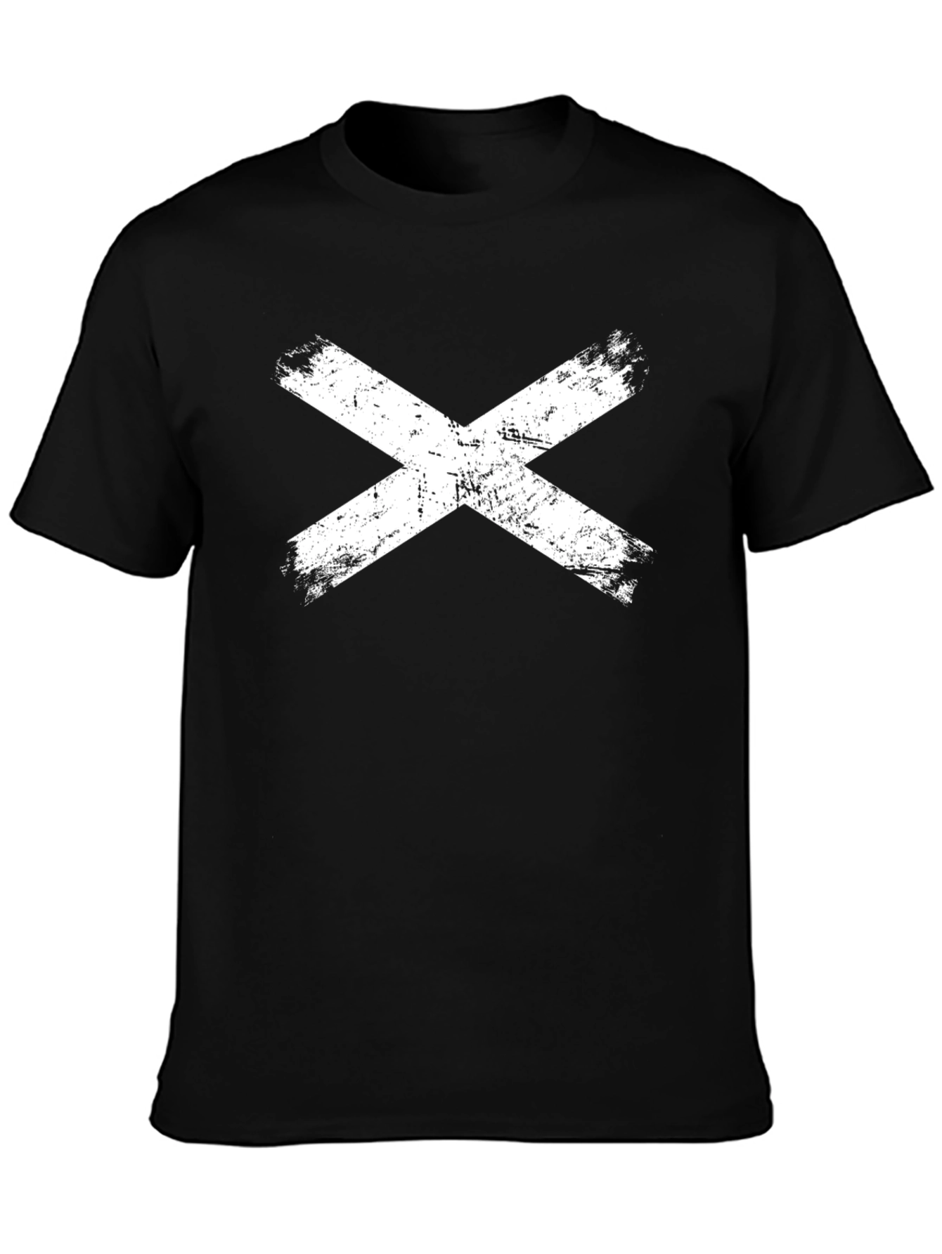 Distressed X Graphic Tee - Black Cotton Blend