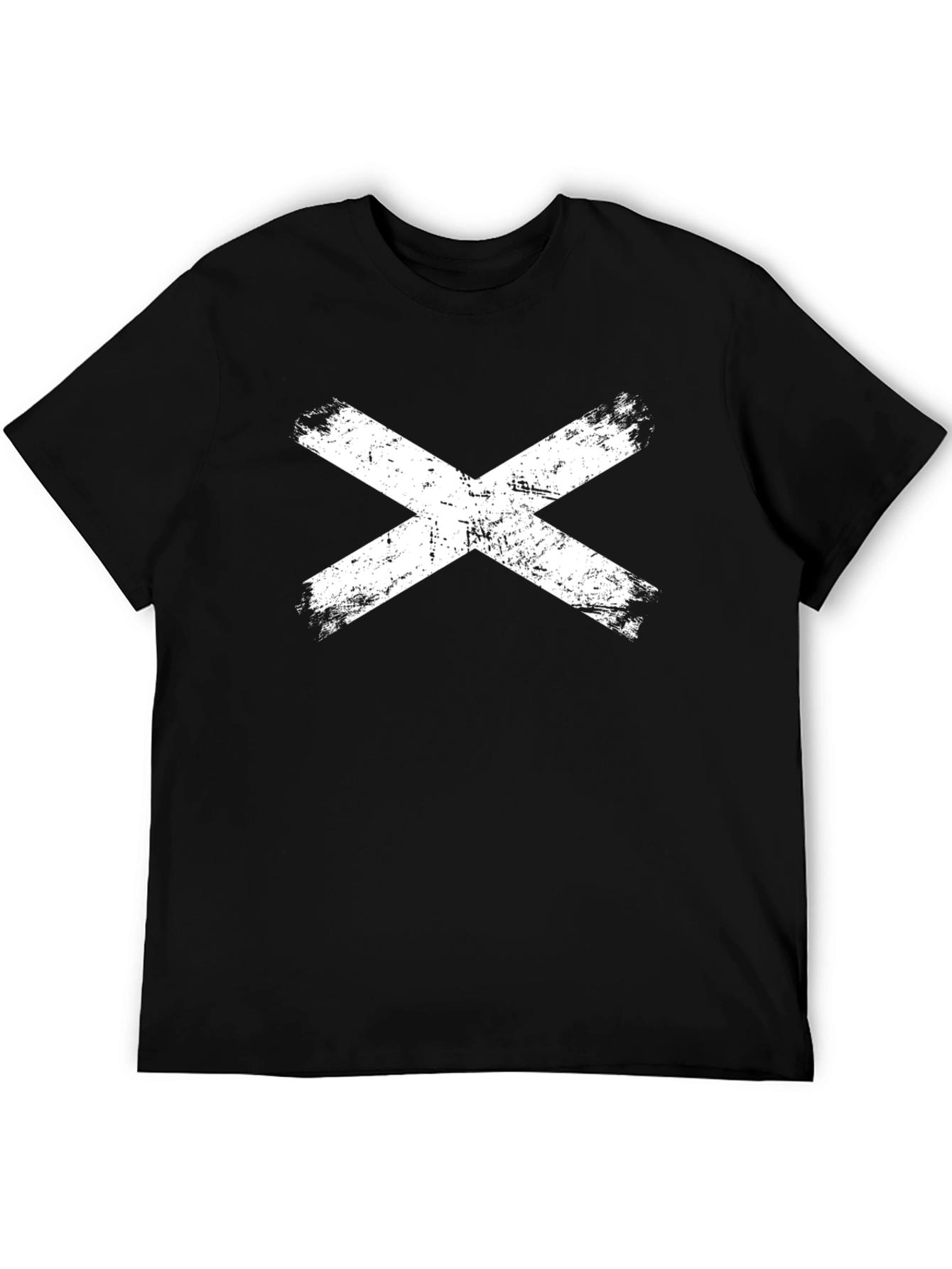 Distressed X Graphic Tee - Black Cotton Blend
