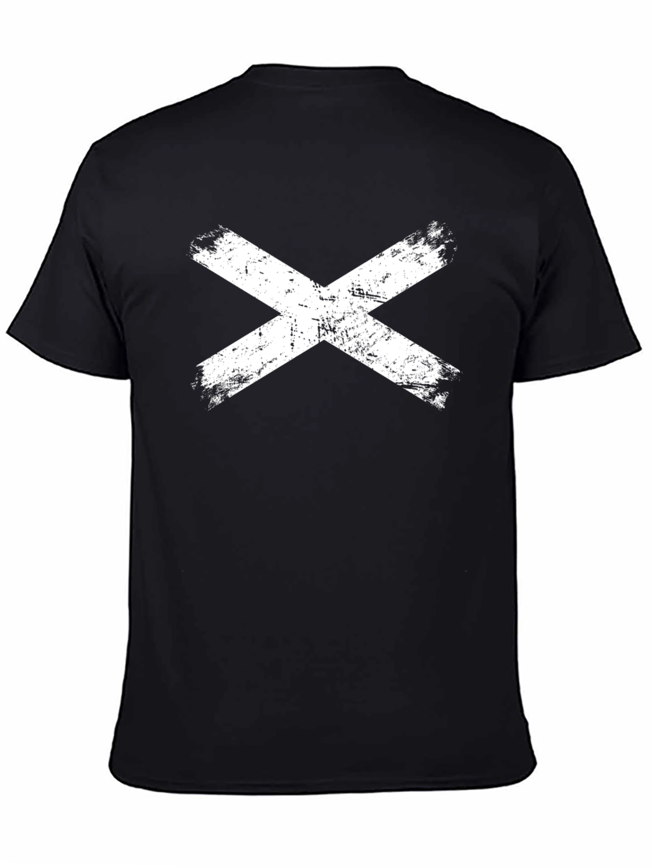 Distressed X Graphic Tee - Black Cotton Blend