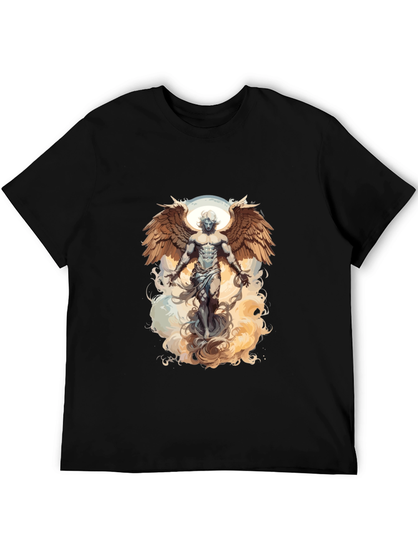 Angel Wings Graphic Tee - Black Cotton T-Shirt