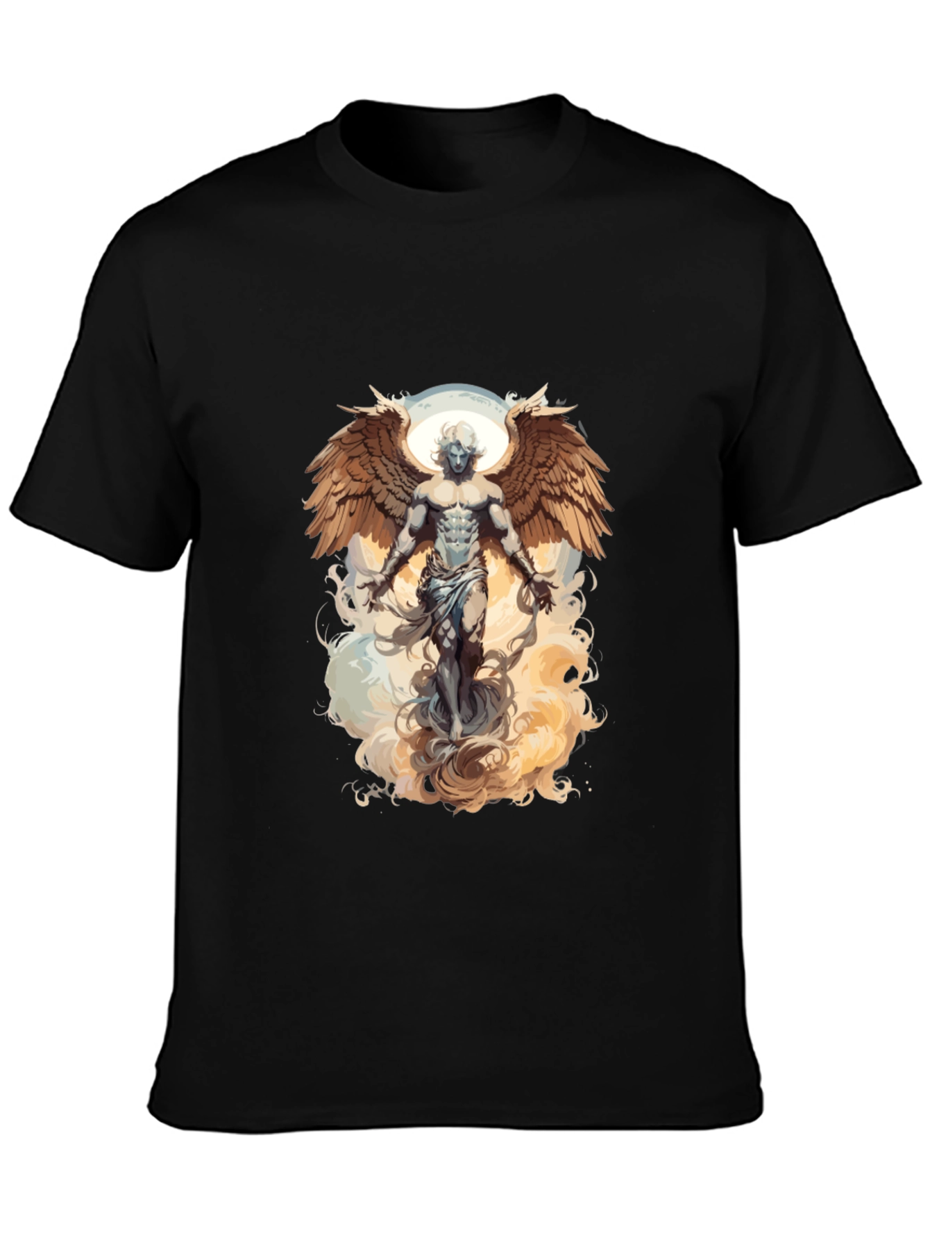 Angel Wings Graphic Tee - Black Cotton T-Shirt