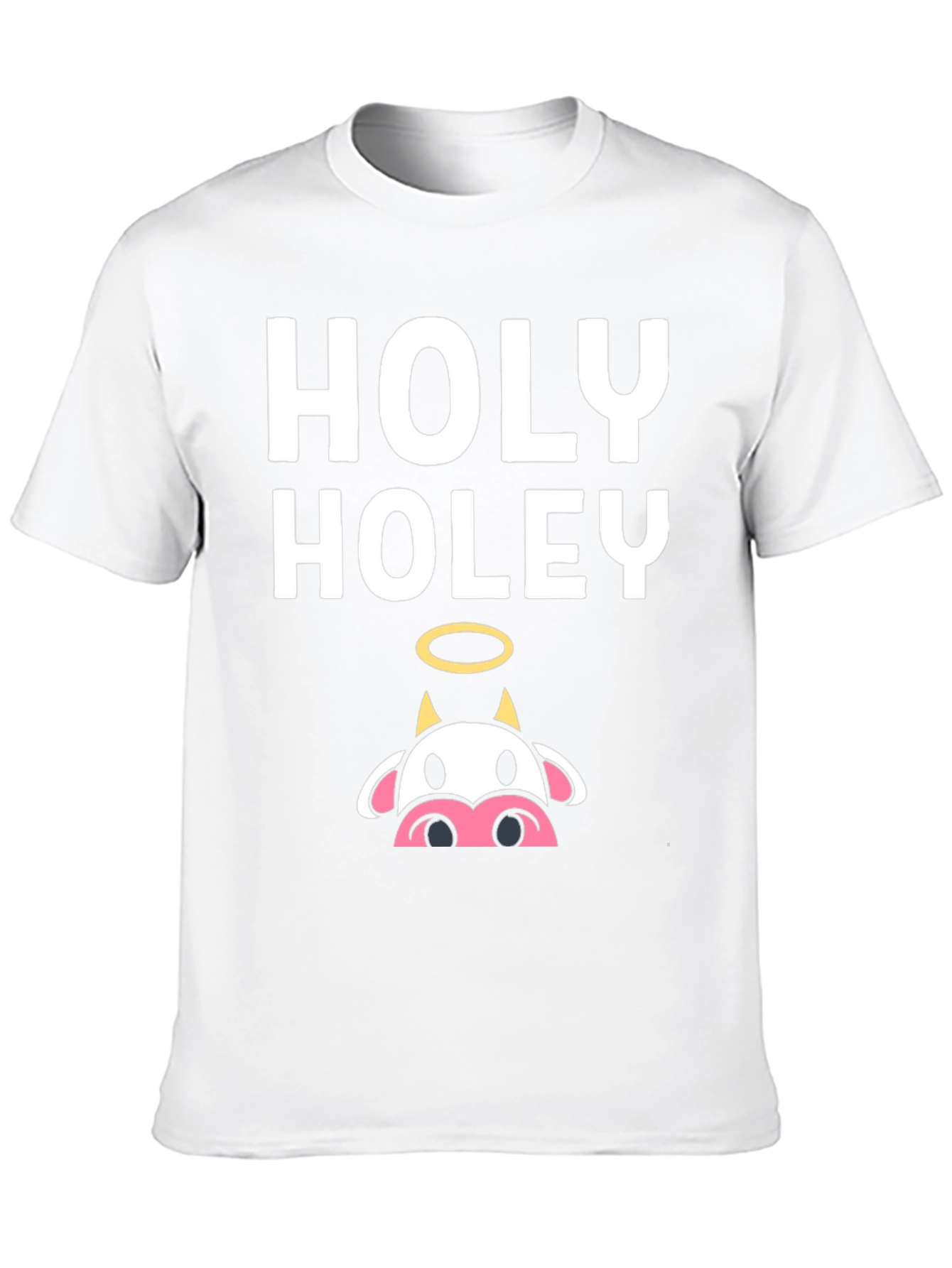 Holy Holey Cow Graphic Tee - Black Casual T-Shirt