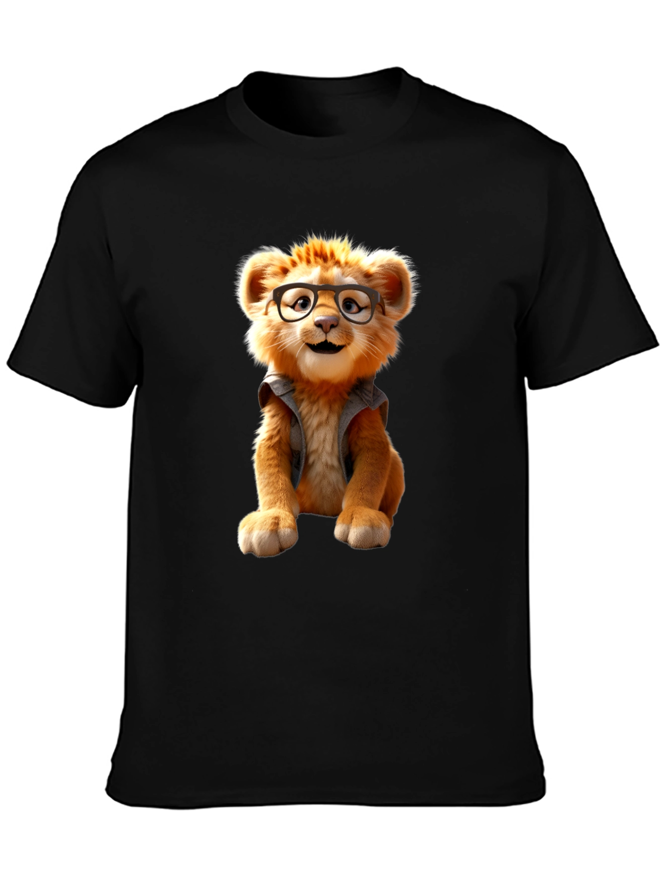 Lion Cub Tee - Whimsical Cartoon Animal Shirt