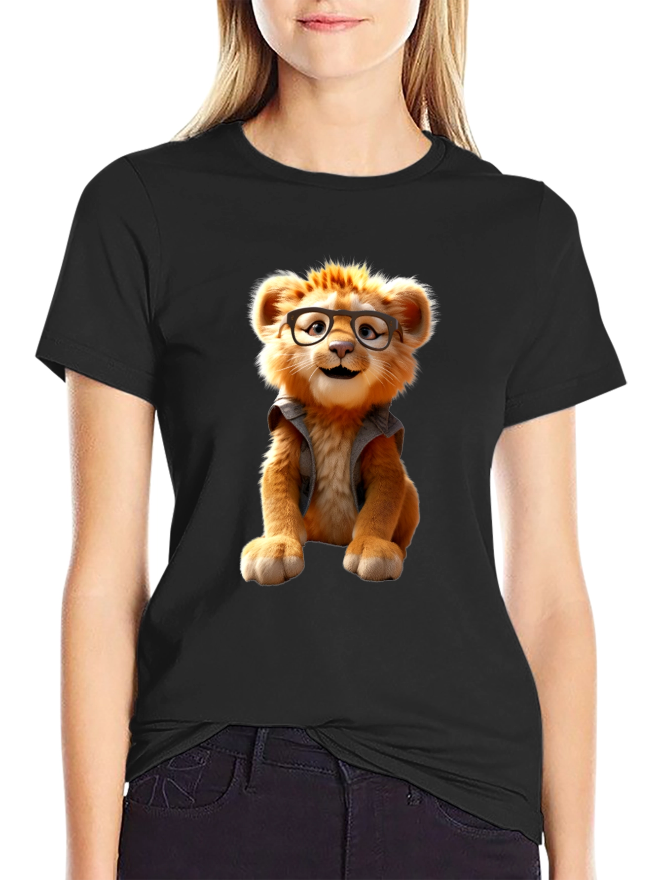 Lion Cub Tee - Whimsical Cartoon Animal Shirt