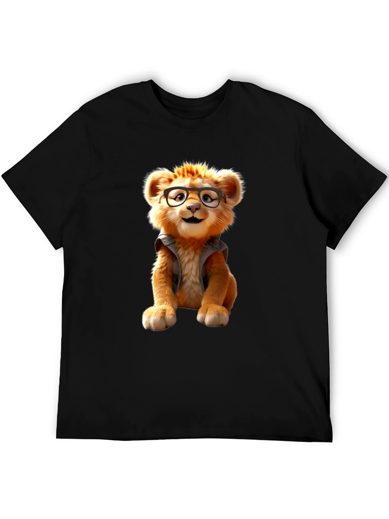Lion Cub Tee - Whimsical Cartoon Animal Shirt