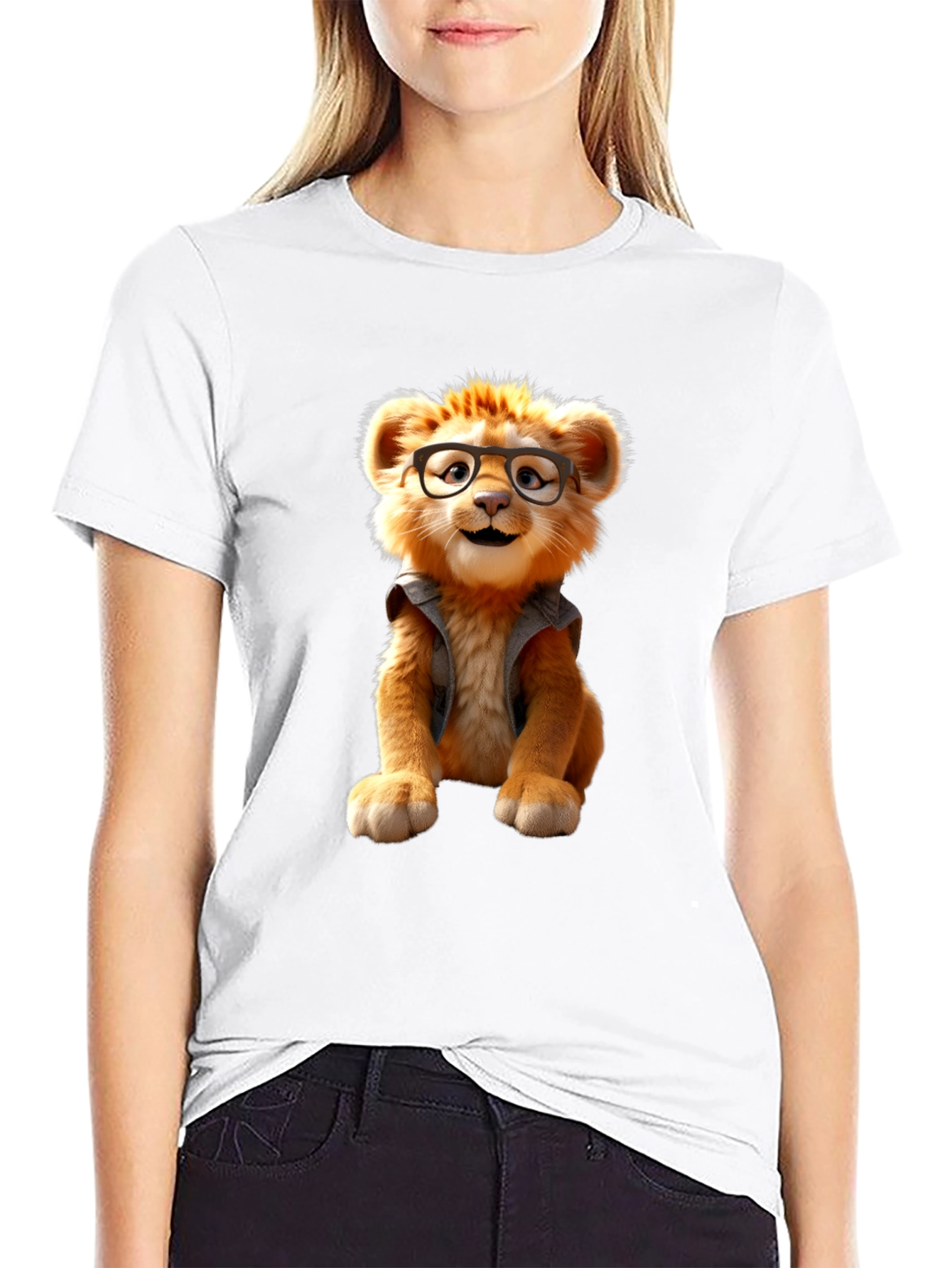 Lion Cub Tee - Whimsical Cartoon Animal Shirt