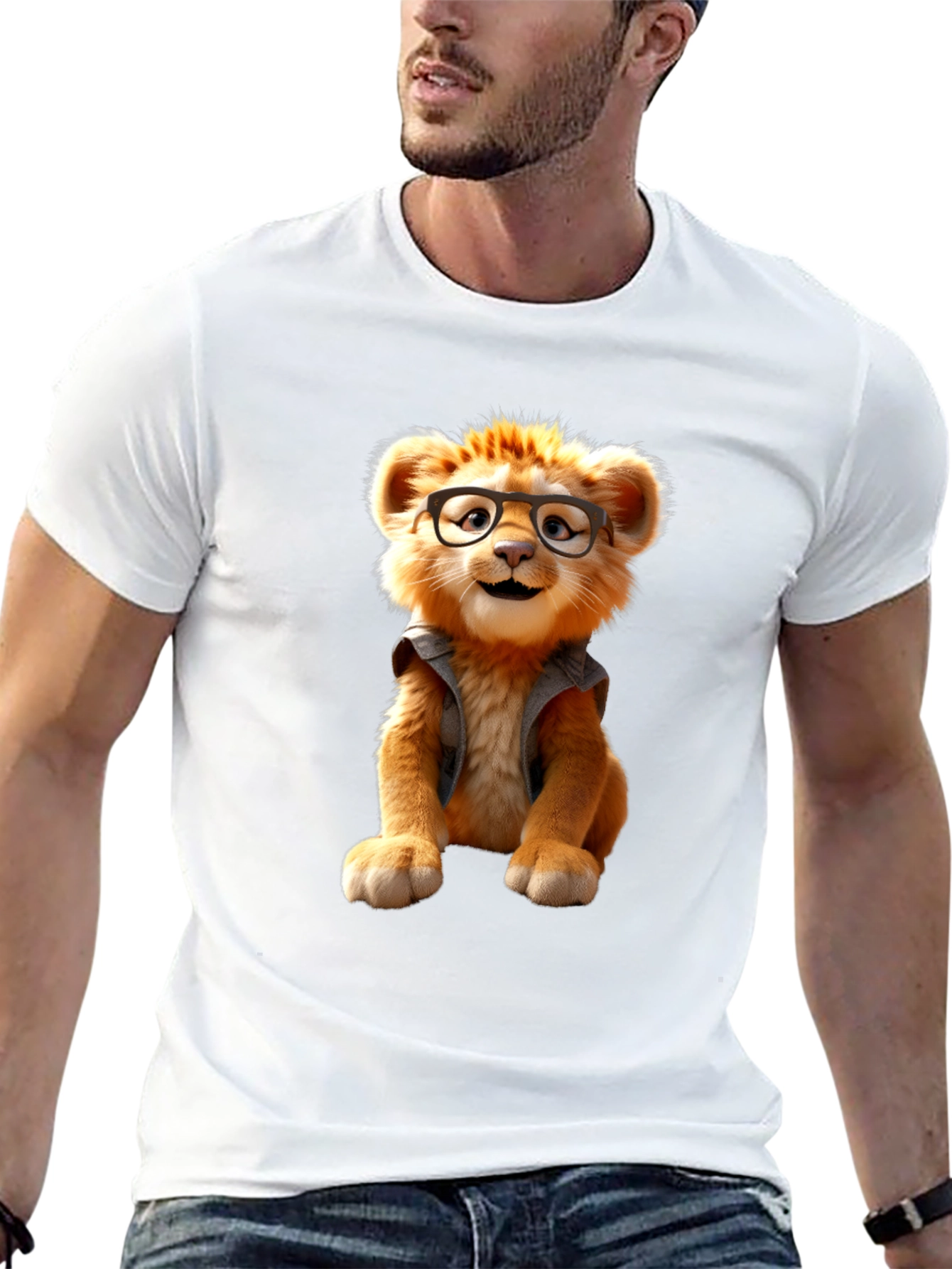 Lion Cub Tee - Whimsical Cartoon Animal Shirt