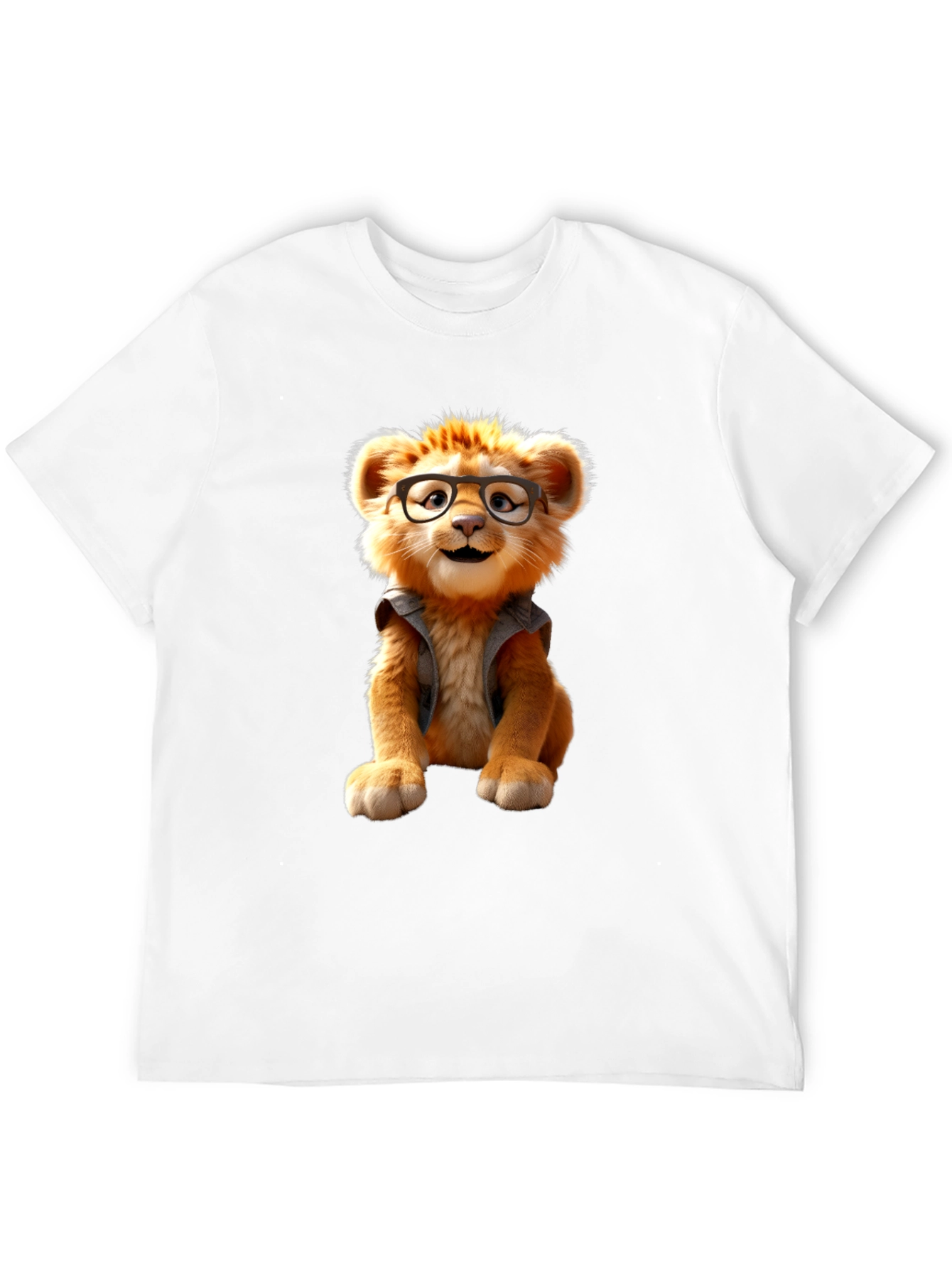 Lion Cub Tee - Whimsical Cartoon Animal Shirt