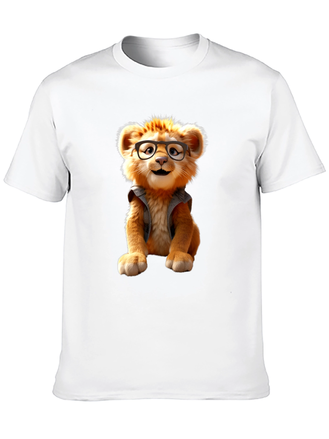 Lion Cub Tee - Whimsical Cartoon Animal Shirt
