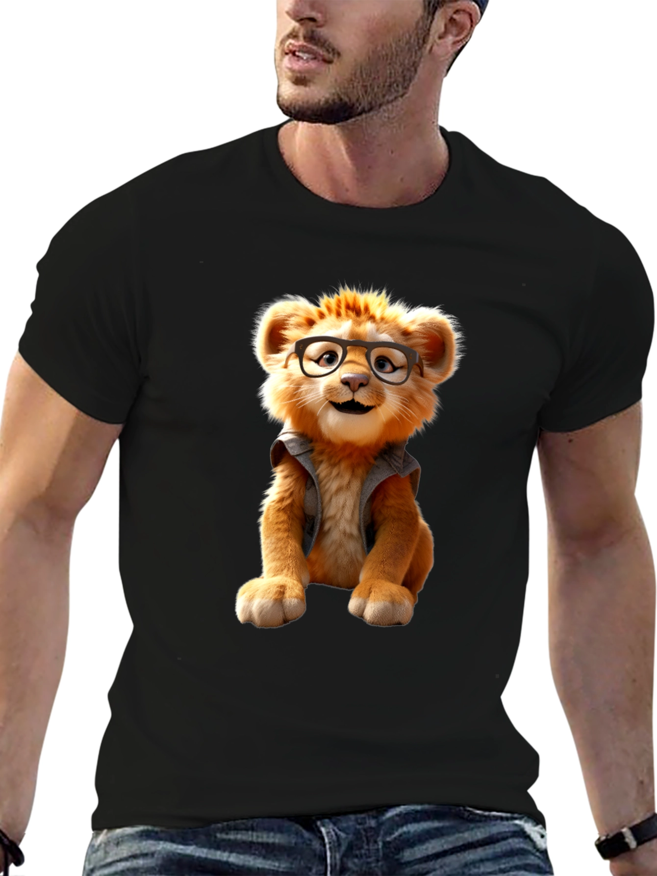 Lion Cub Tee - Whimsical Cartoon Animal Shirt