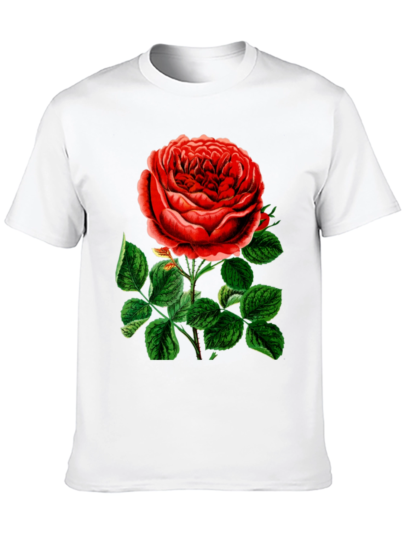 Elegant Rose Graphic T-Shirt - Botanical Style