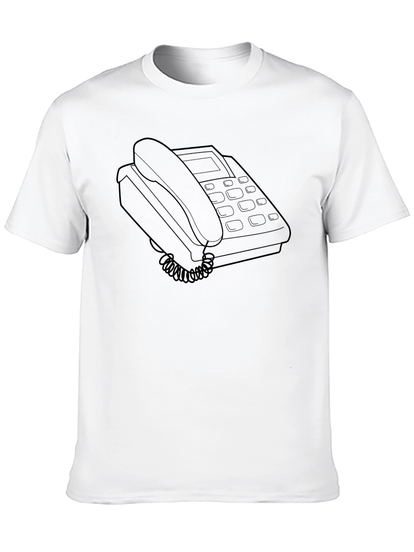 Retro Desk Phone Graphic Tee - Black