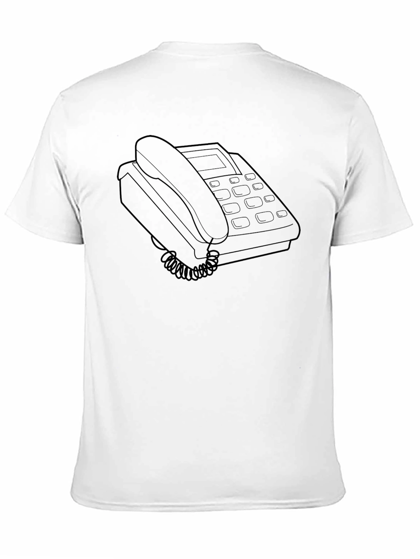 Retro Desk Phone Graphic Tee - Black