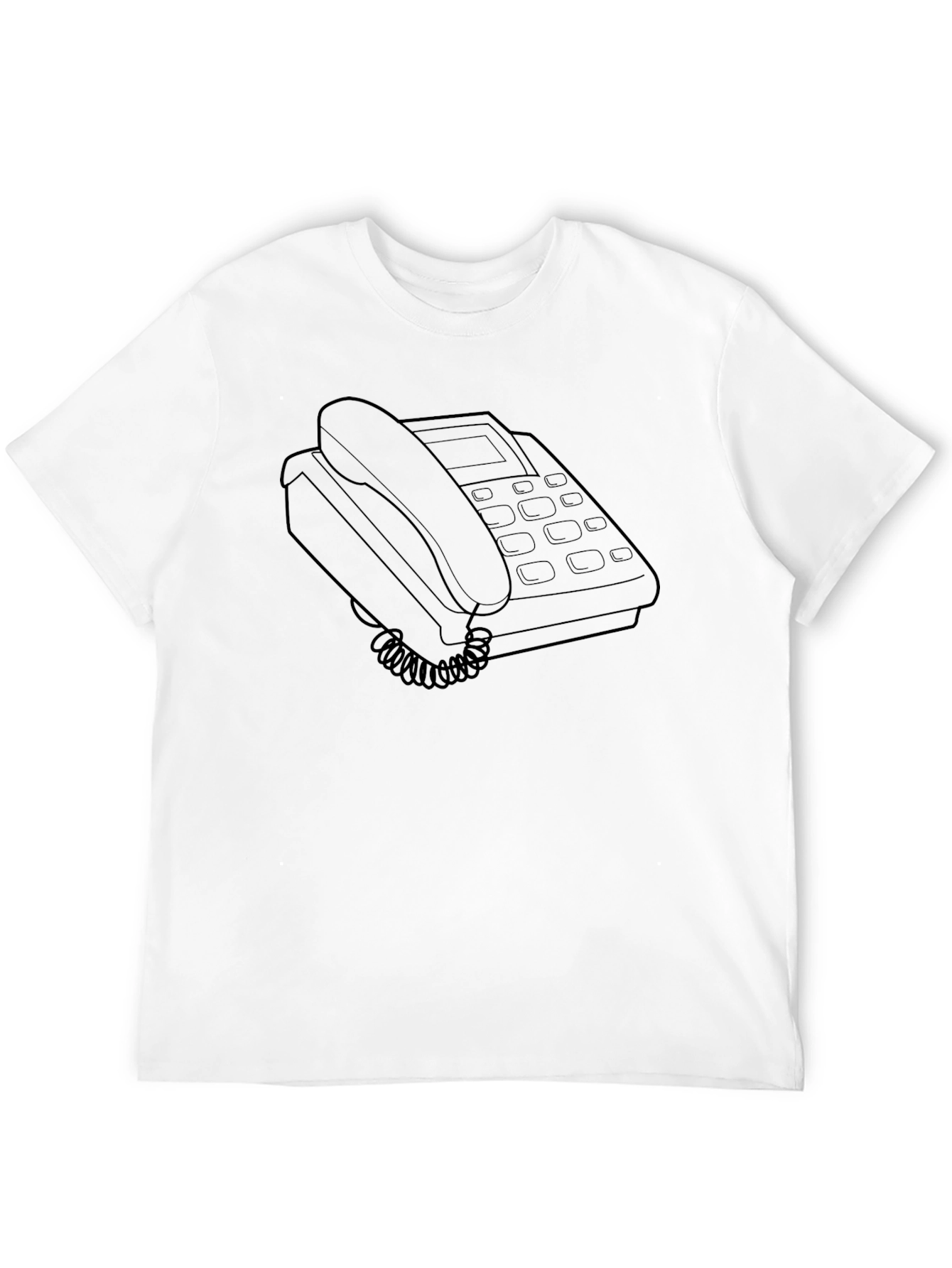 Retro Desk Phone Graphic Tee - Black