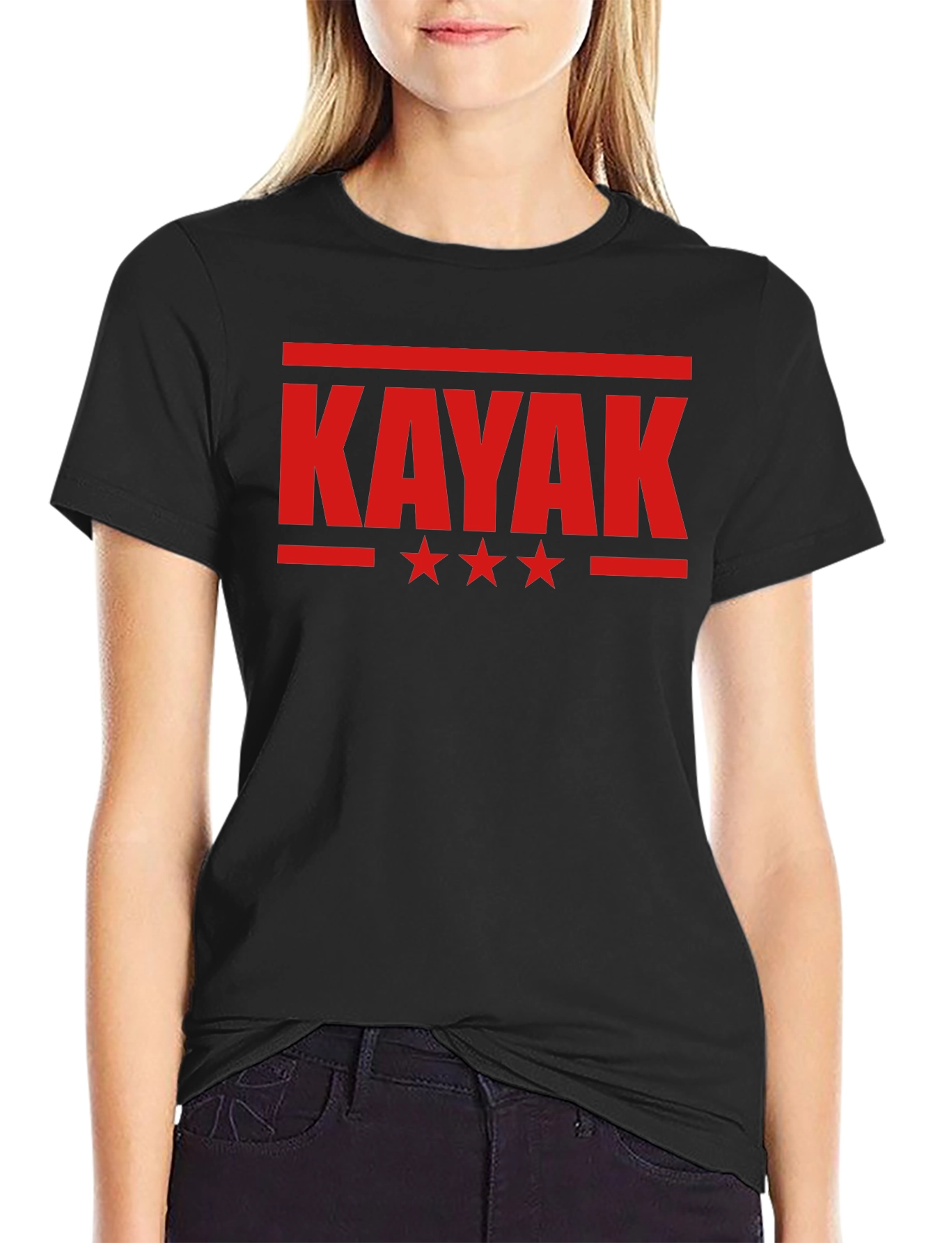 Kayak Graphic Tee - Black Cotton Blend