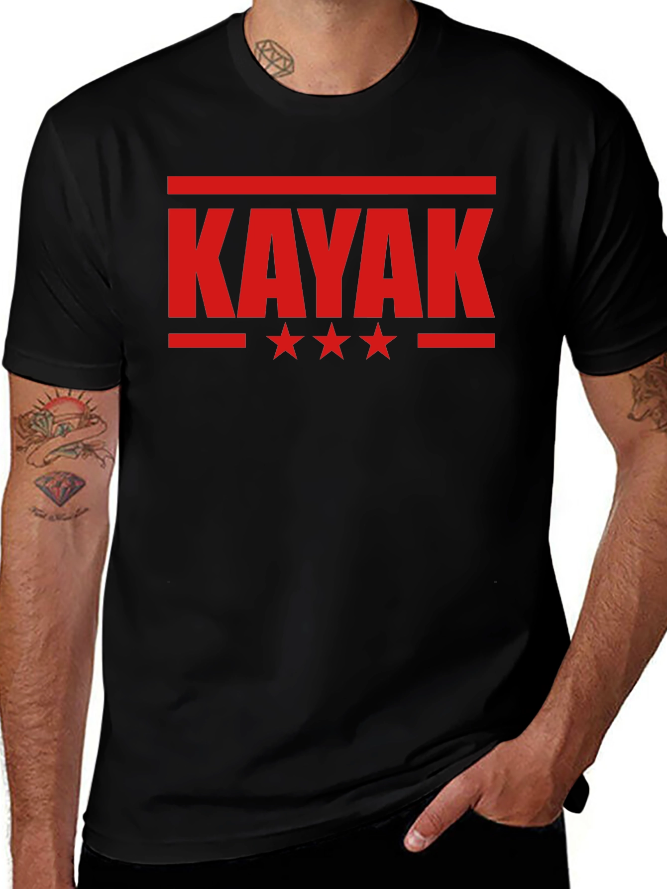 Kayak Graphic Tee - Black Cotton Blend