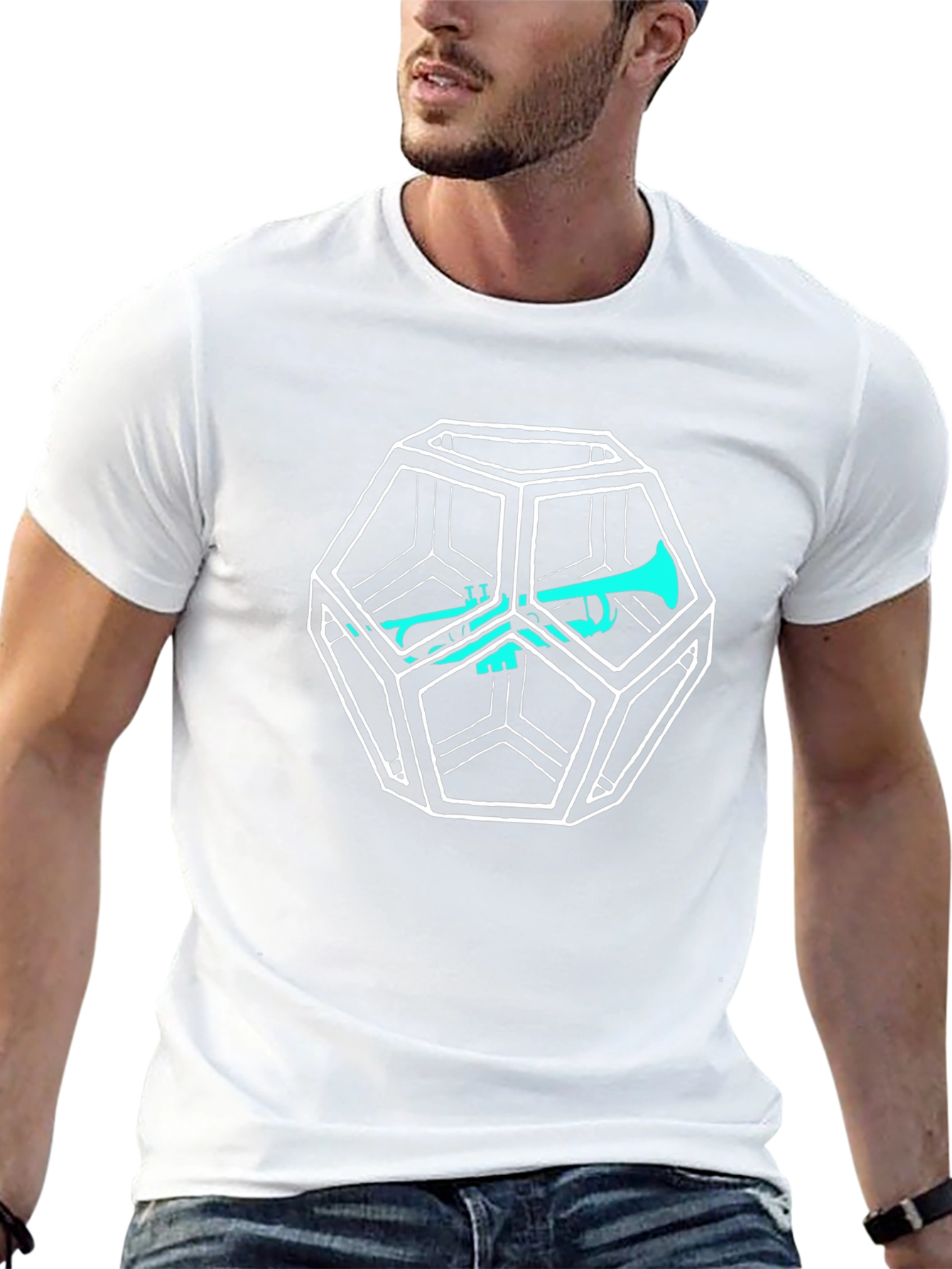 Geometric Trumpet T-Shirt - Modern Music Tee