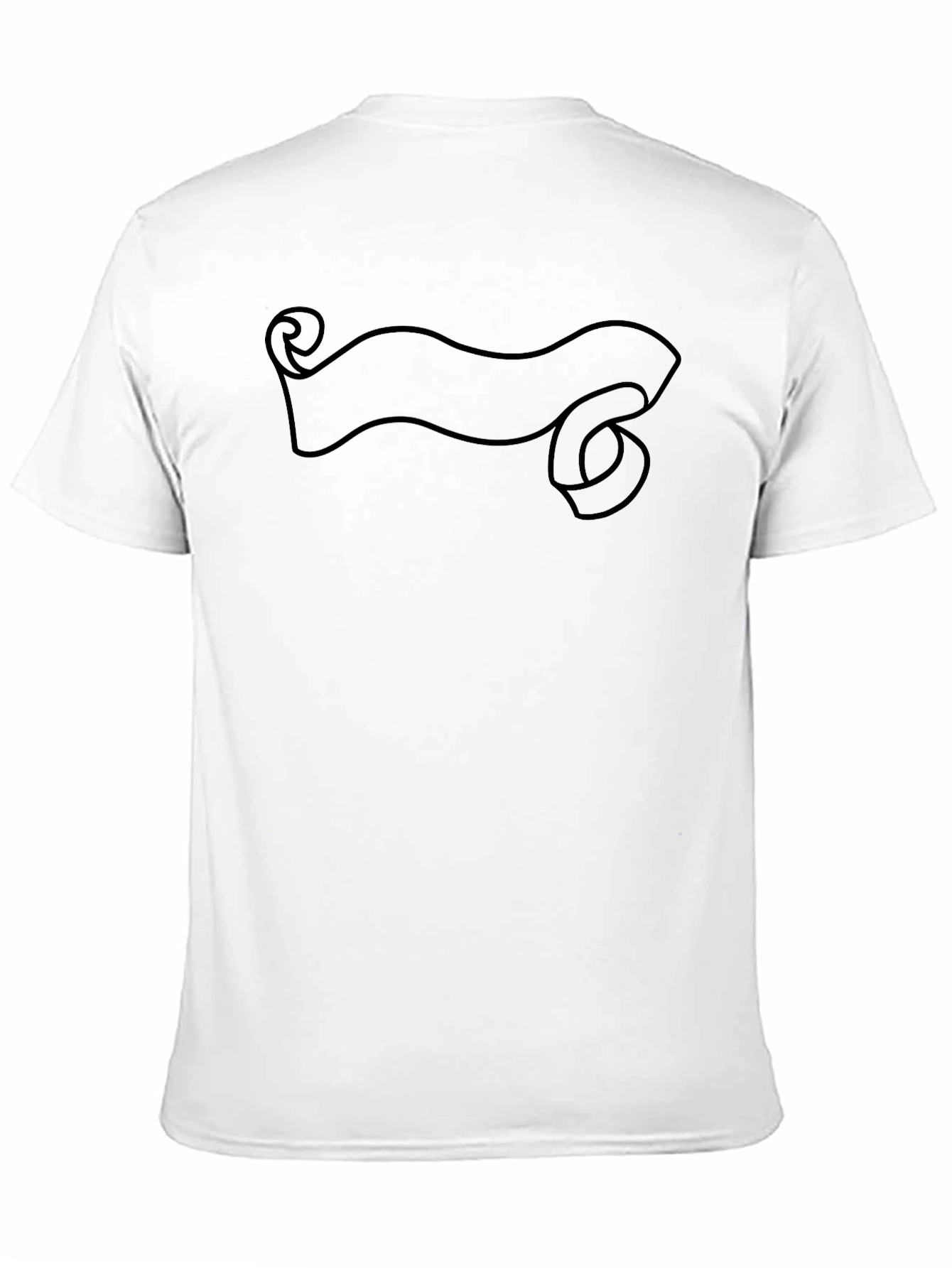 Mens Black Graphic Tee - Scroll Banner Design