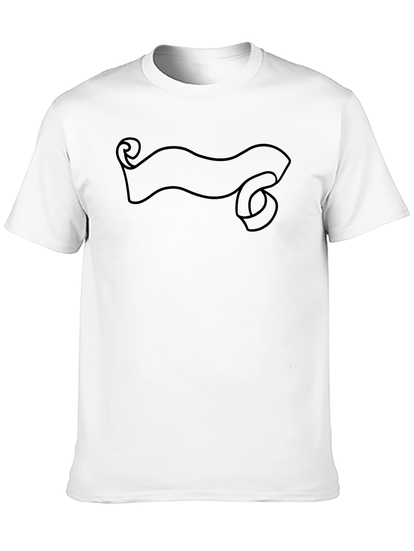 Mens Black Graphic Tee - Scroll Banner Design